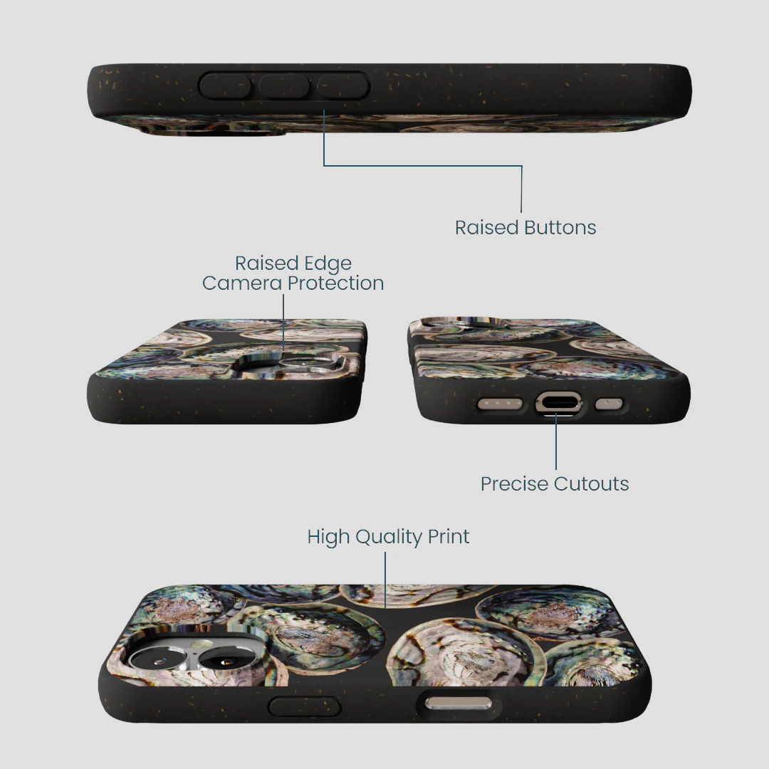 Black Abalone Shells iPhone 16 Case - Image 3