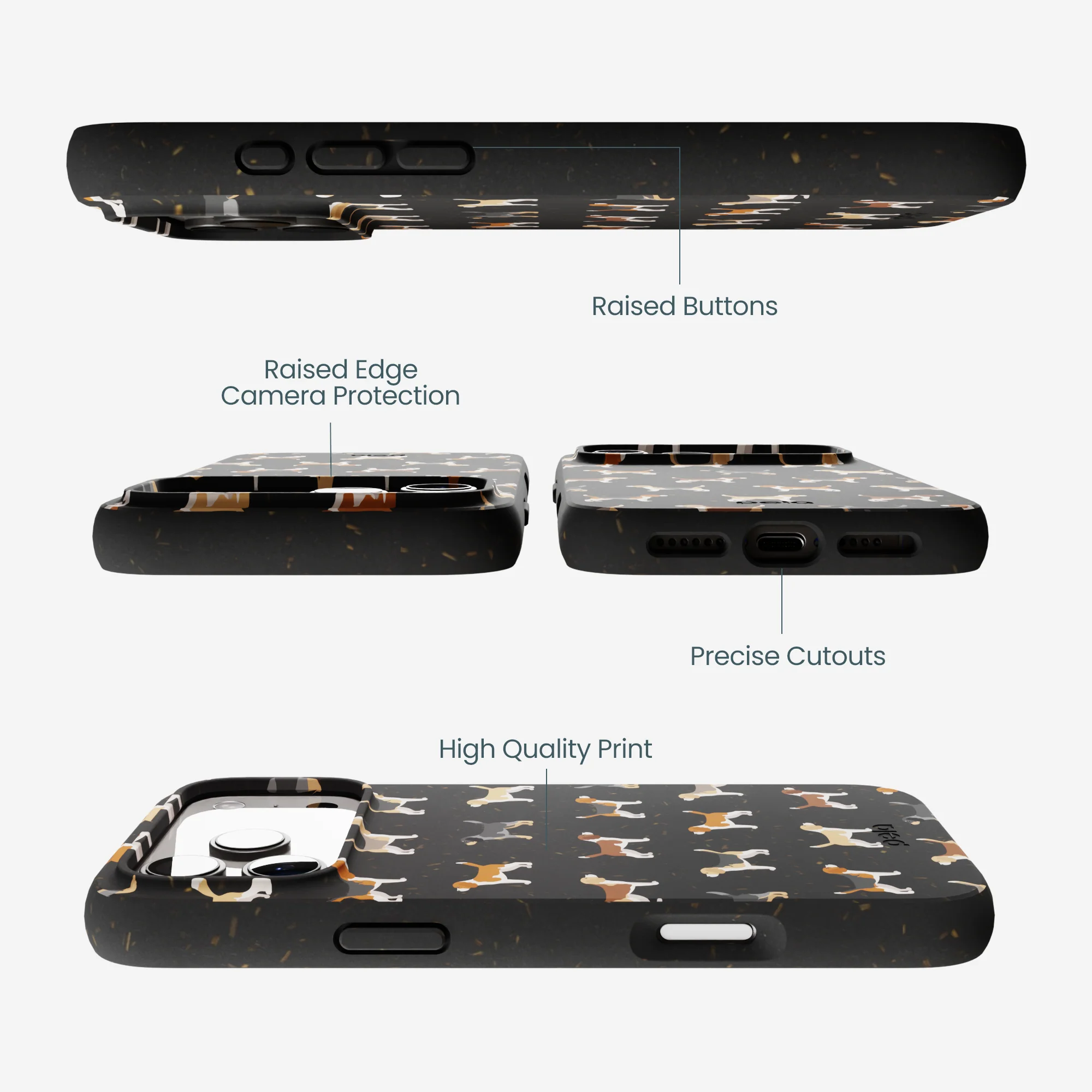 Black Beagle Buds iPhone 17 Pro Max Case - Image 2