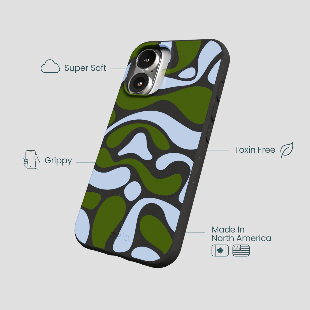 Black Curve and Flow iPhone 16 Case - Image 4