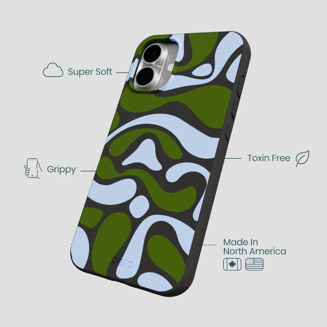 Black Curve and Flow iPhone 16 Plus Case - Image 4