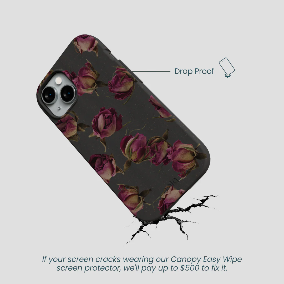 Black Dried Rosebuds iPhone 14 Case - Image 5