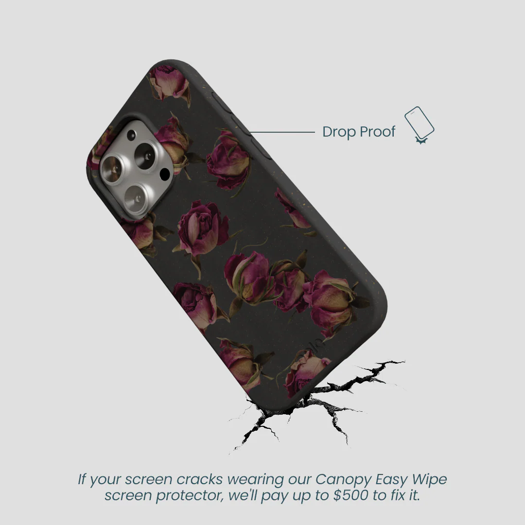 Black Dried Rosebuds iPhone 16 Pro Case - Image 5