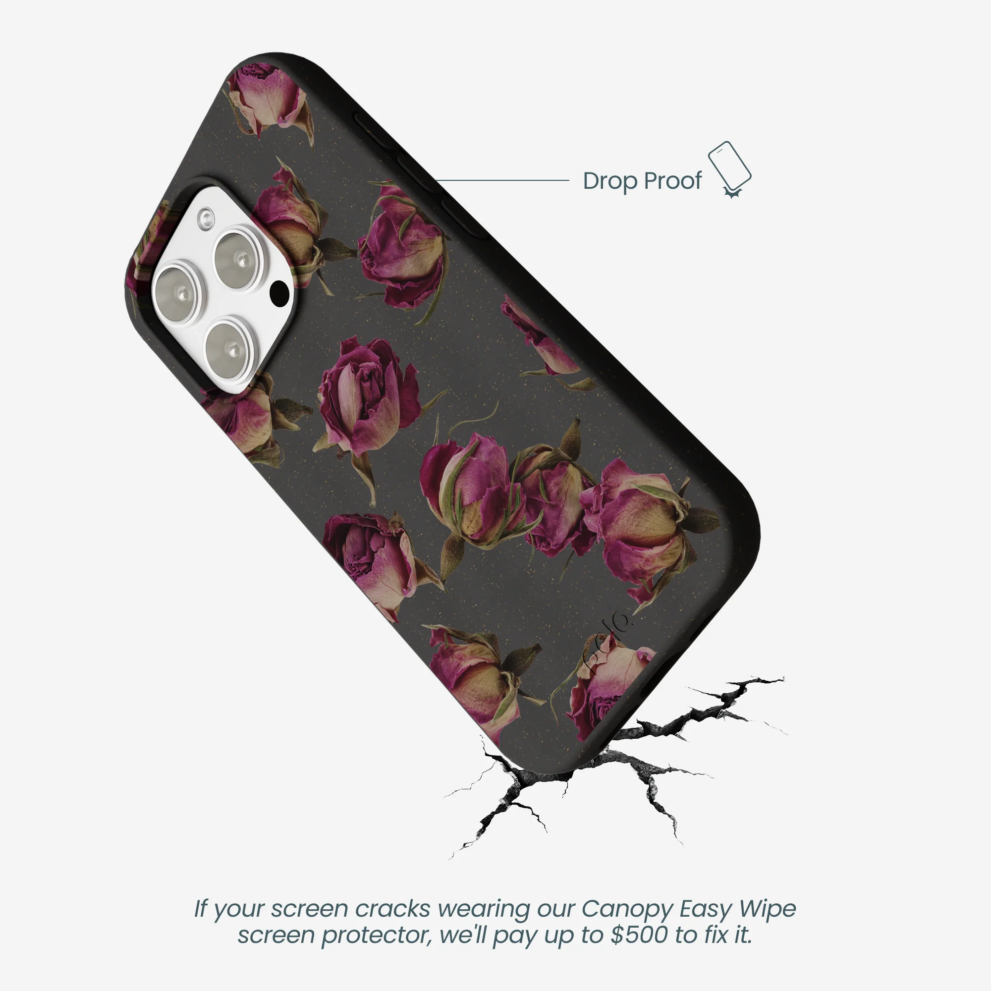 Black Dried Rosebuds iPhone 16 Pro Max Case - Image 5