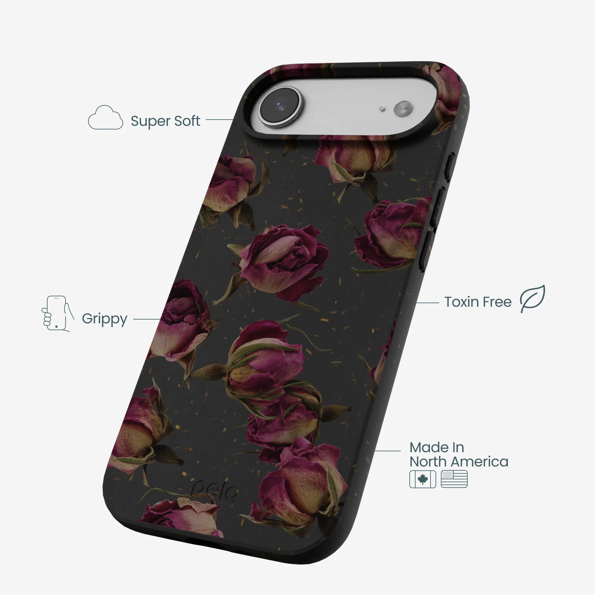 Black Dried Rosebuds iPhone Air Case - Image 4