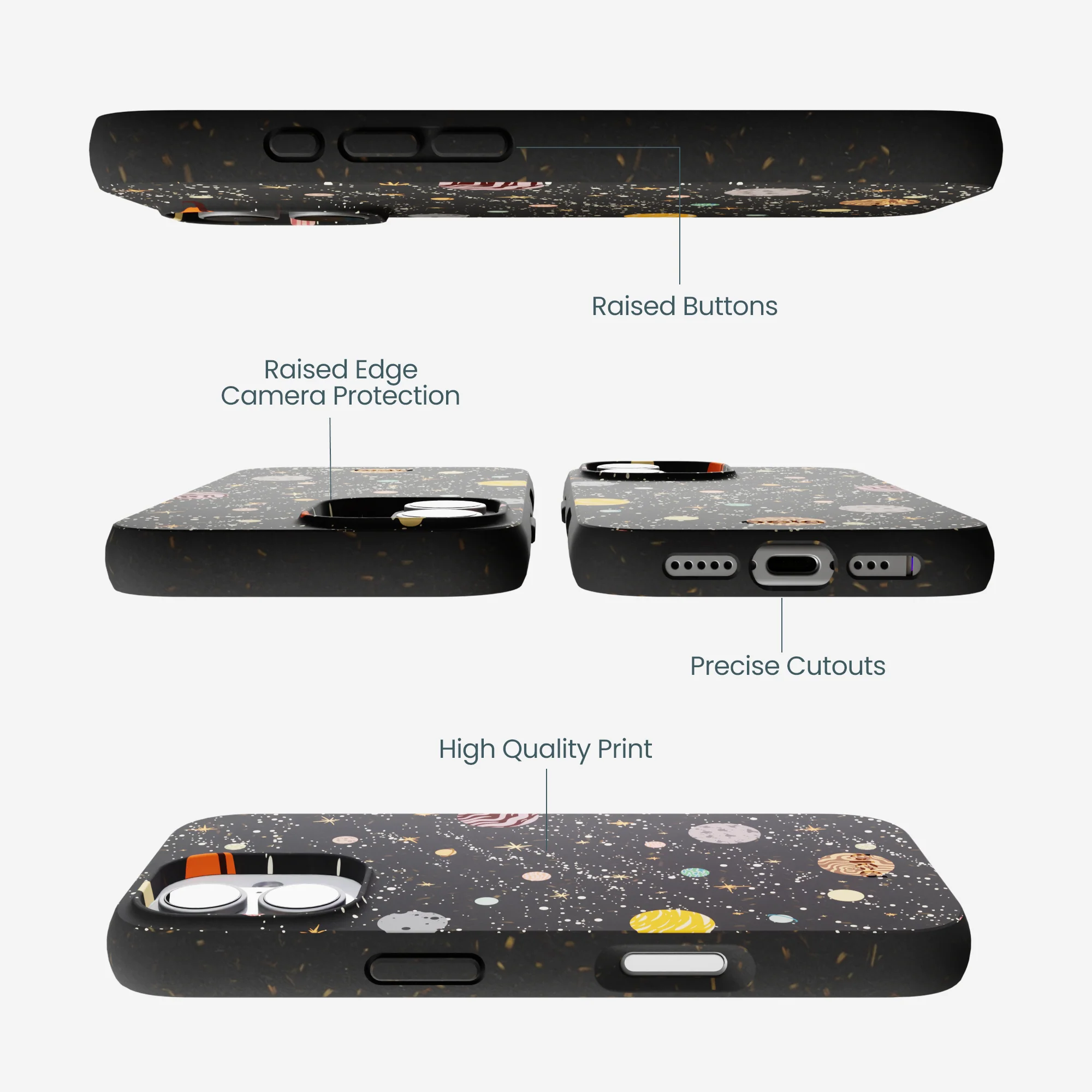 Black Galactic Glow iPhone 17 Case - Image 3