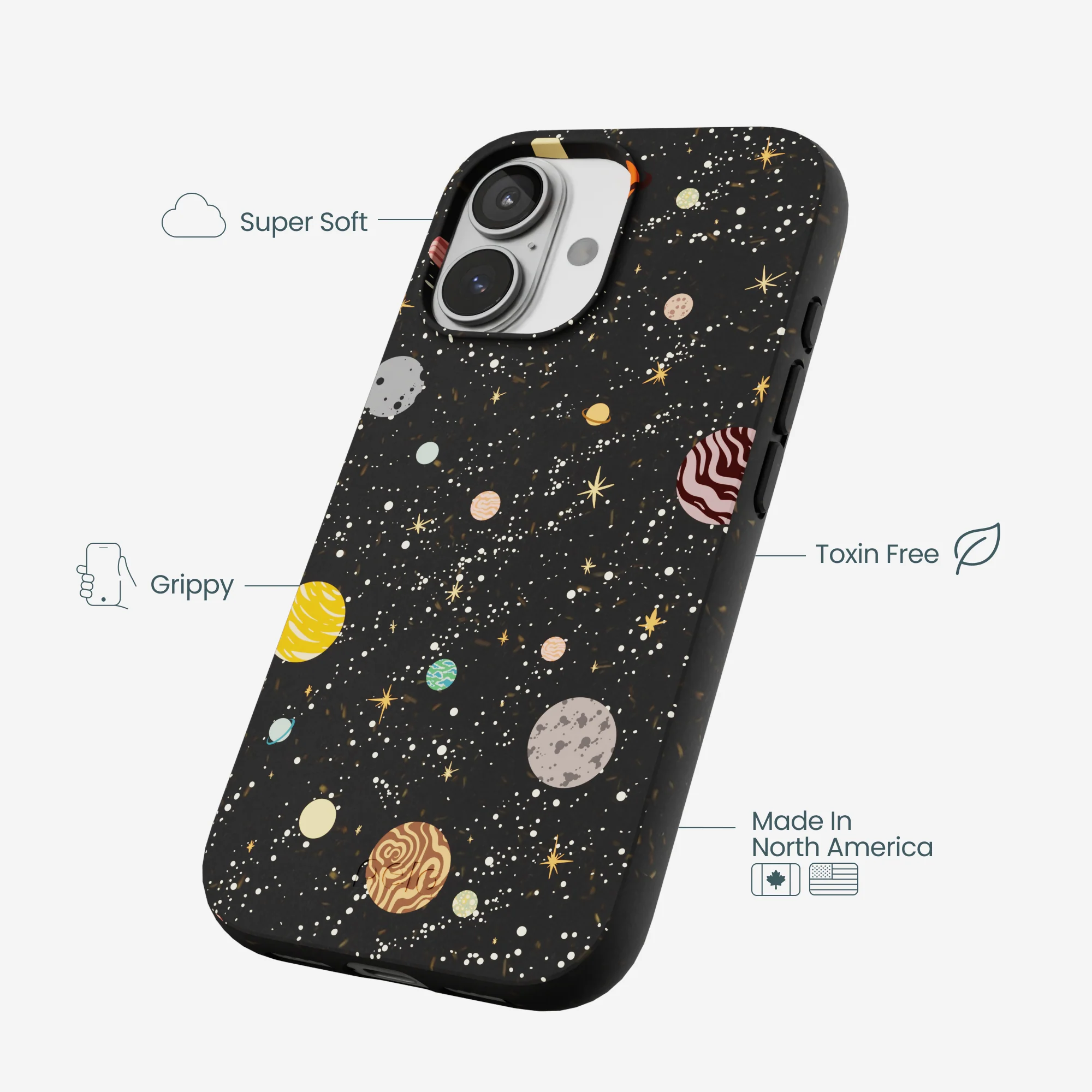 Black Galactic Glow iPhone 17 Case - Image 4