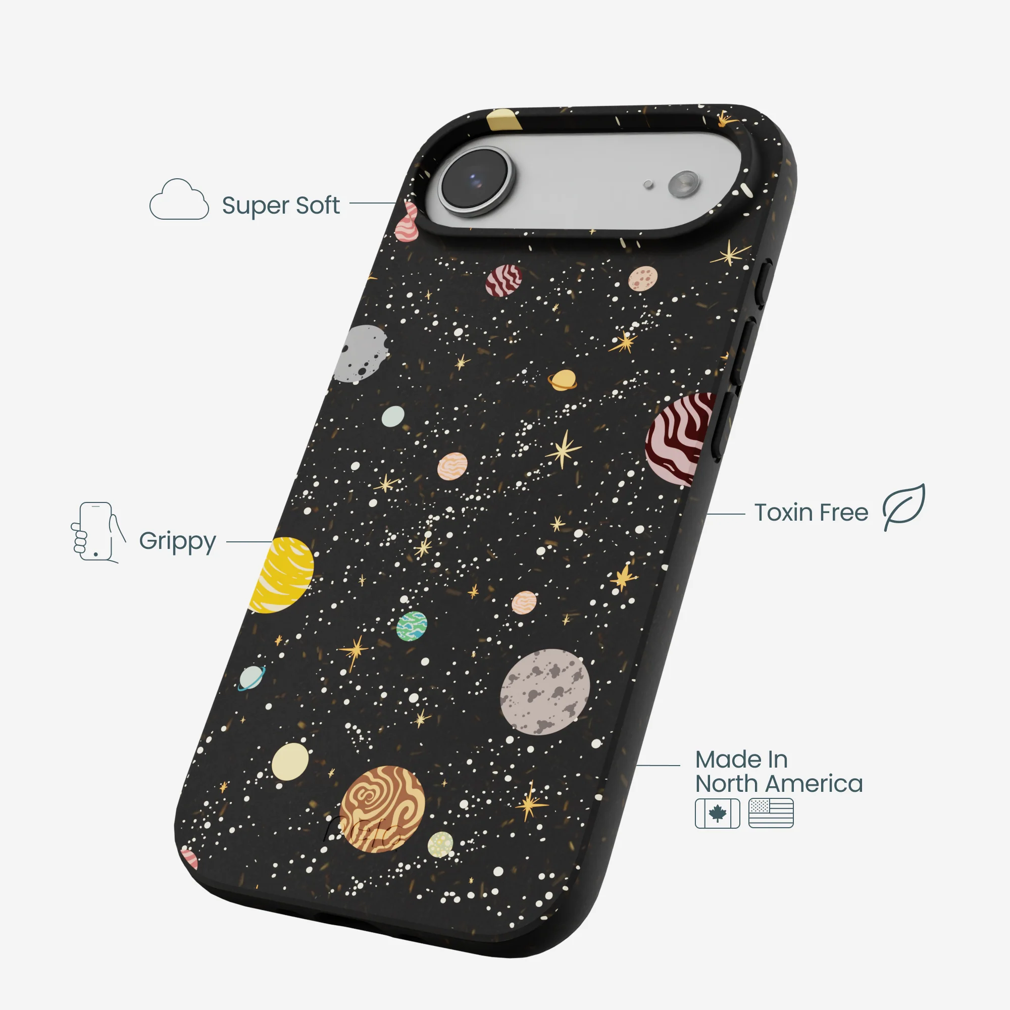 Black Galactic Glow iPhone Air Case - Image 3