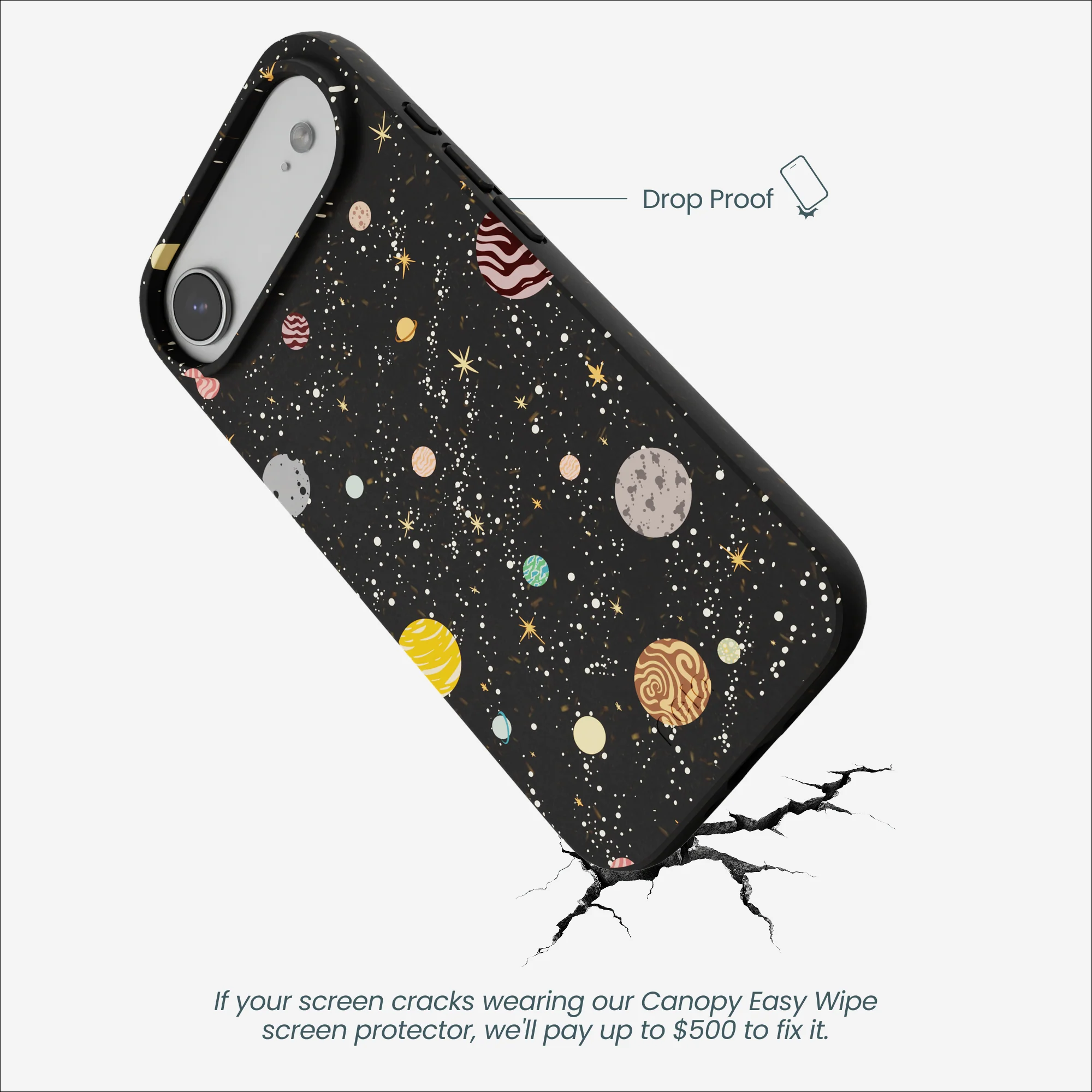 Black Galactic Glow iPhone Air Case - Image 4