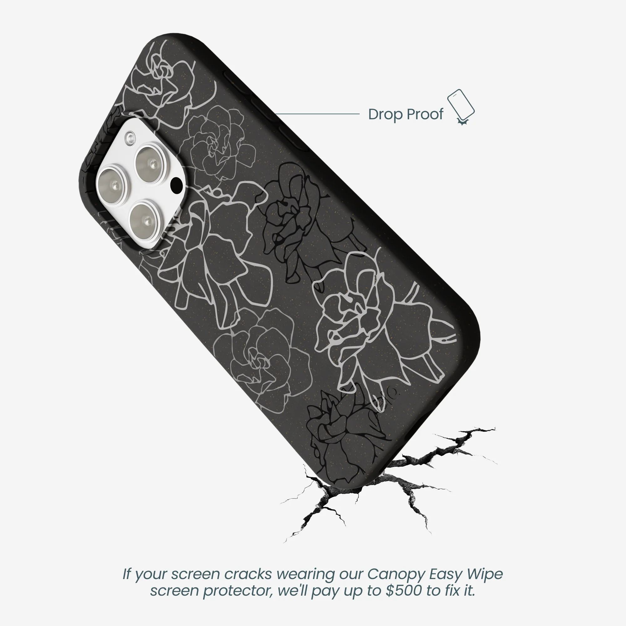Black Gardenia Lines iPhone 16 Pro Max Case - Image 5