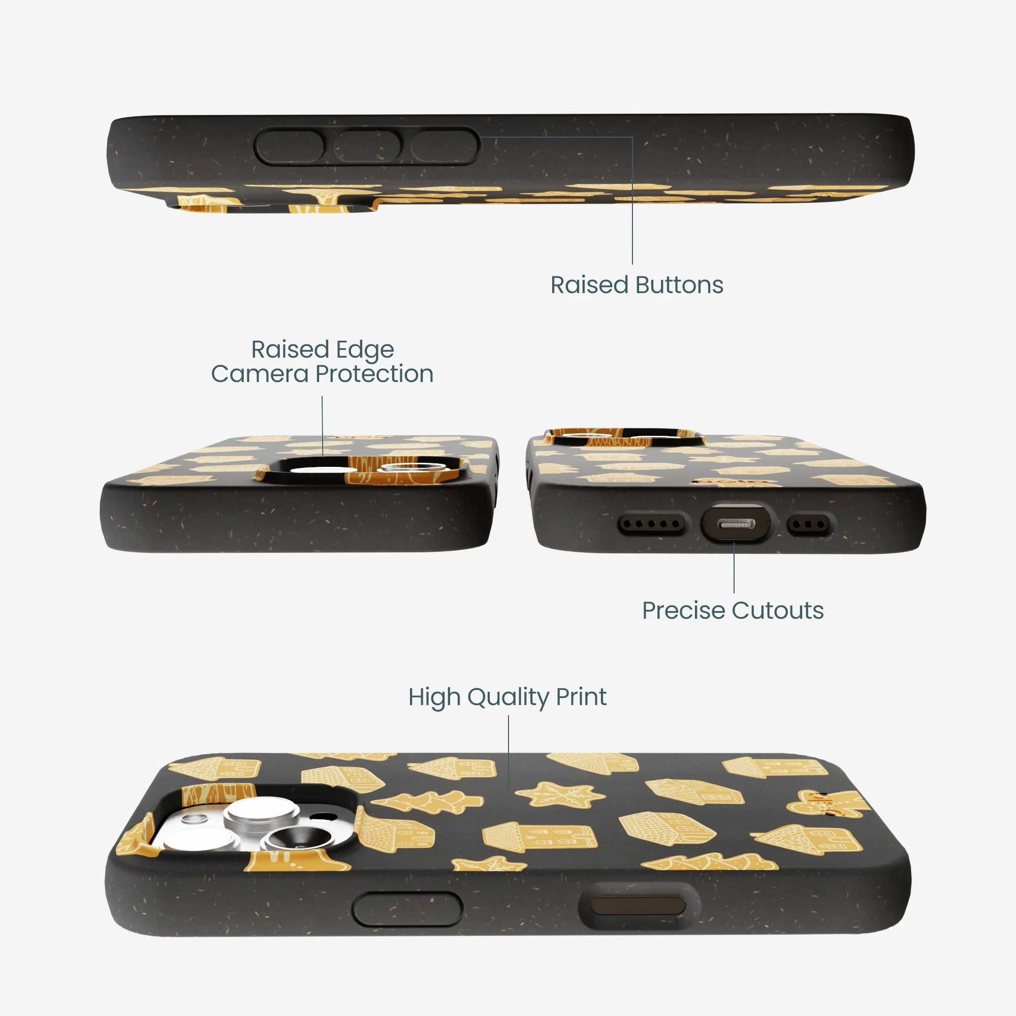 Black Gingerbread Dreams iPhone 16 Pro Max Case - Image 3