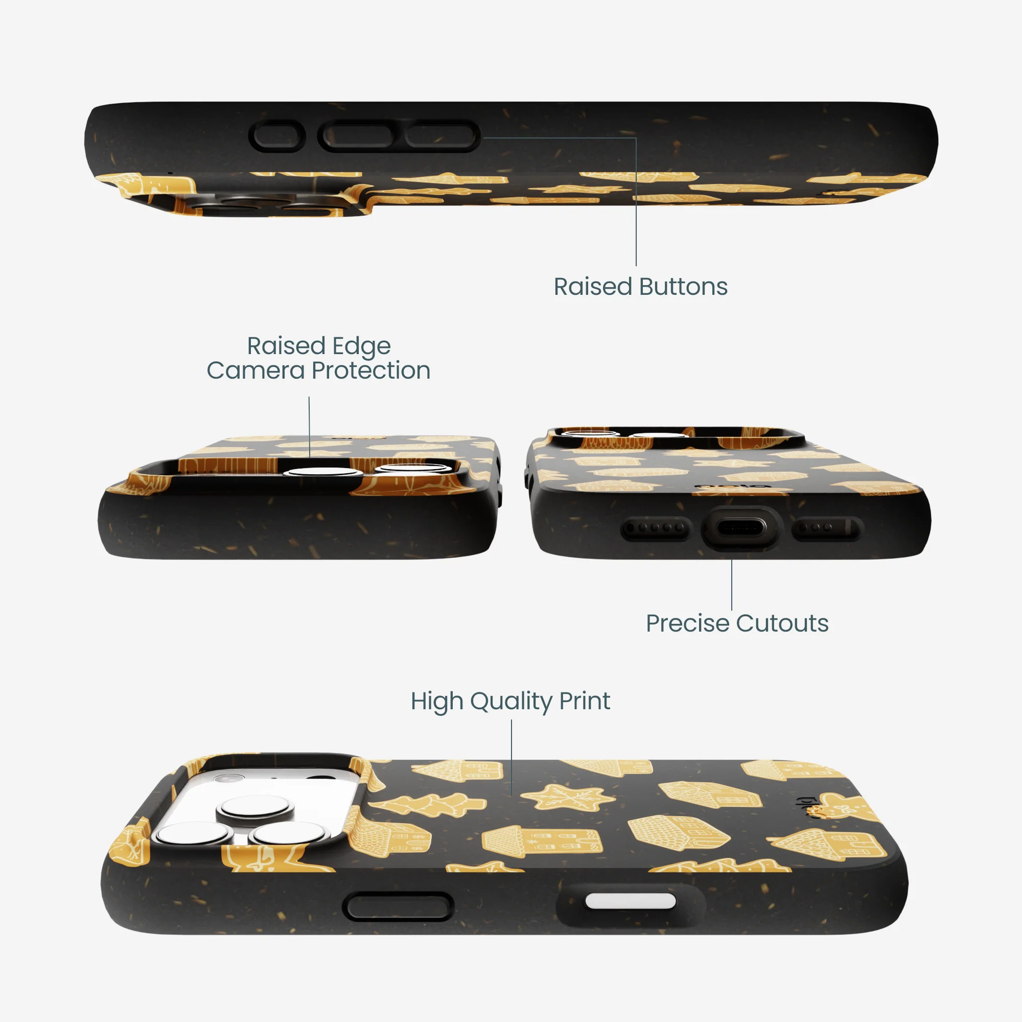 Black Gingerbread Dreams iPhone 17 Pro Case - Image 3