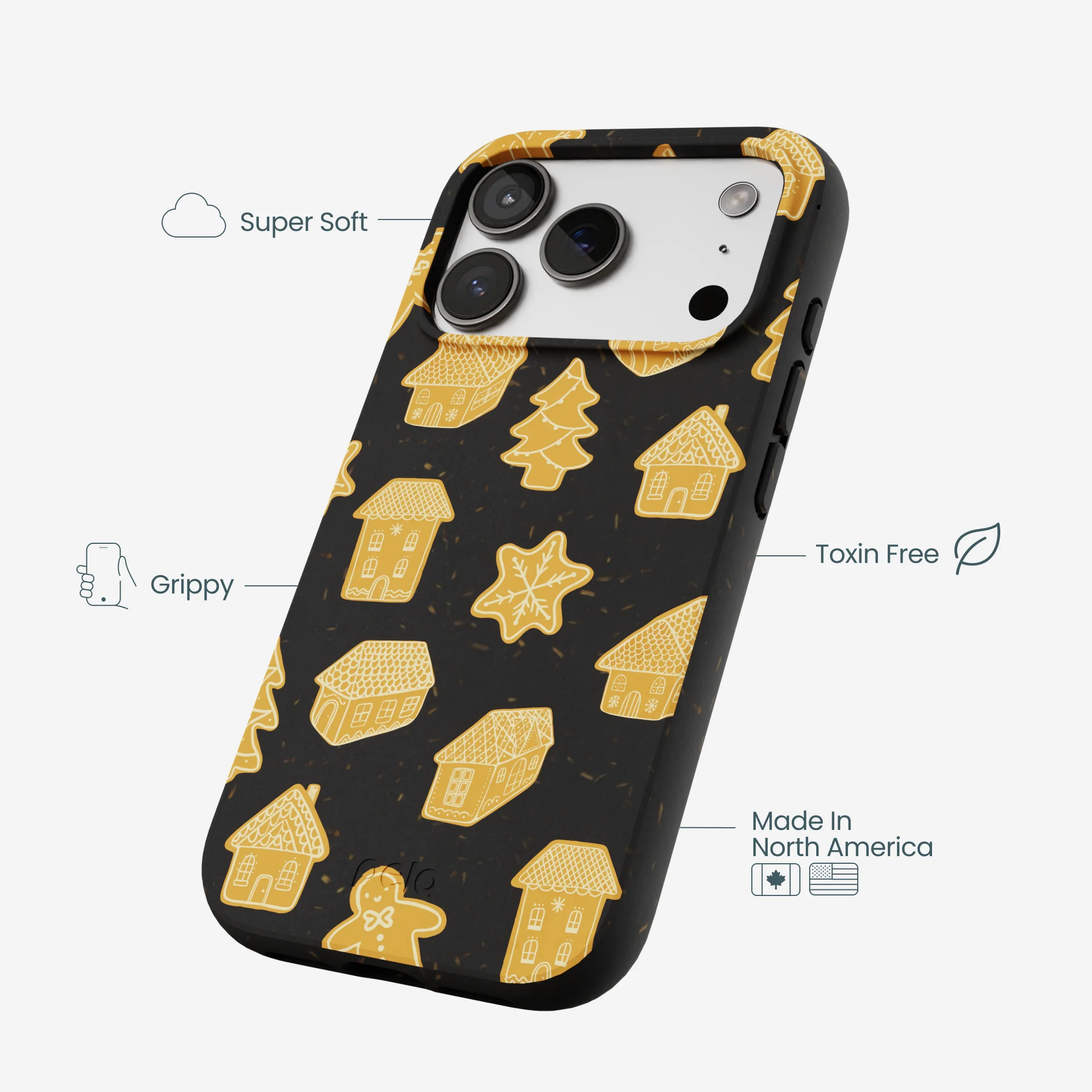 Black Gingerbread Dreams iPhone 17 Pro Case - Image 4