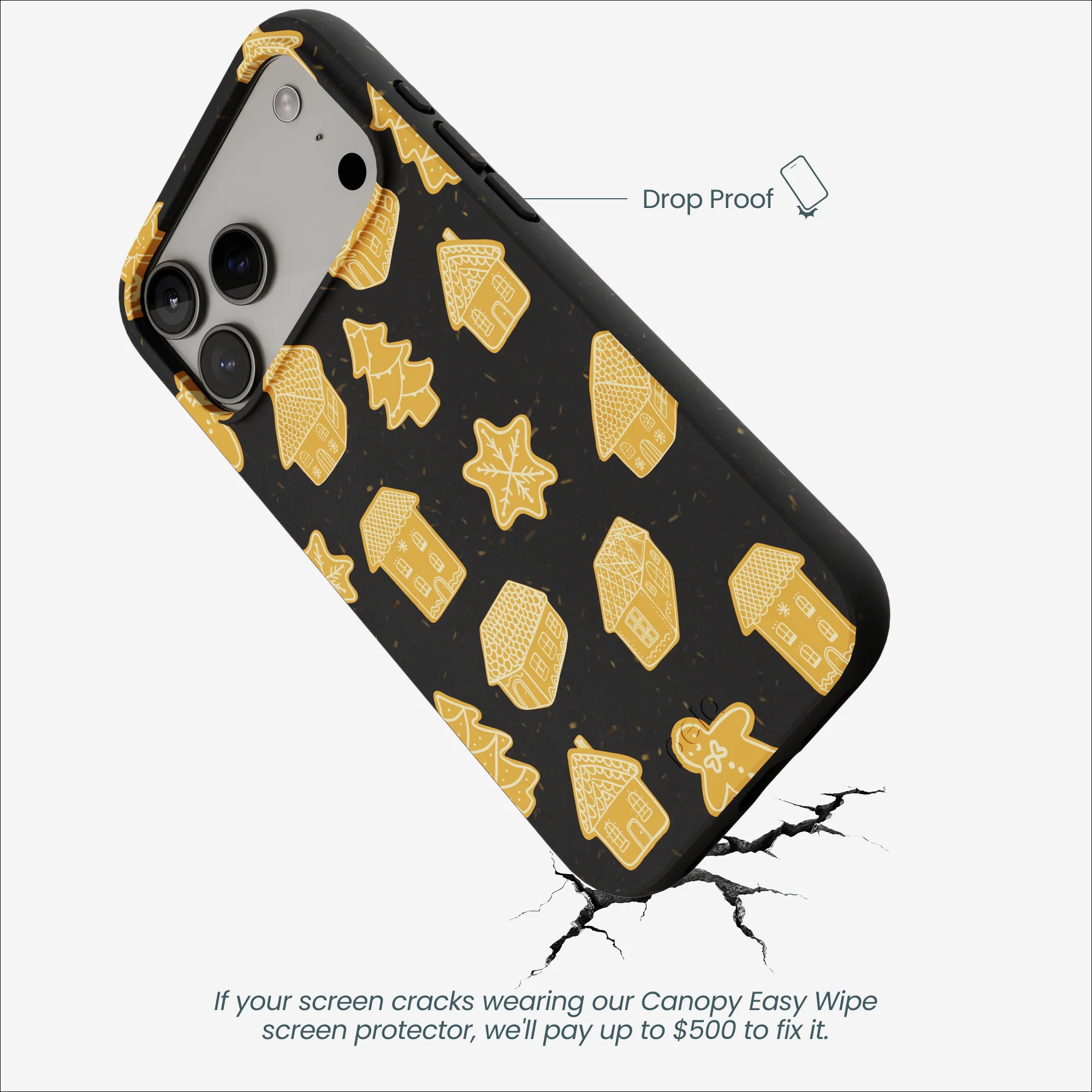 Black Gingerbread Dreams iPhone 17 Pro Max Case - Image 5