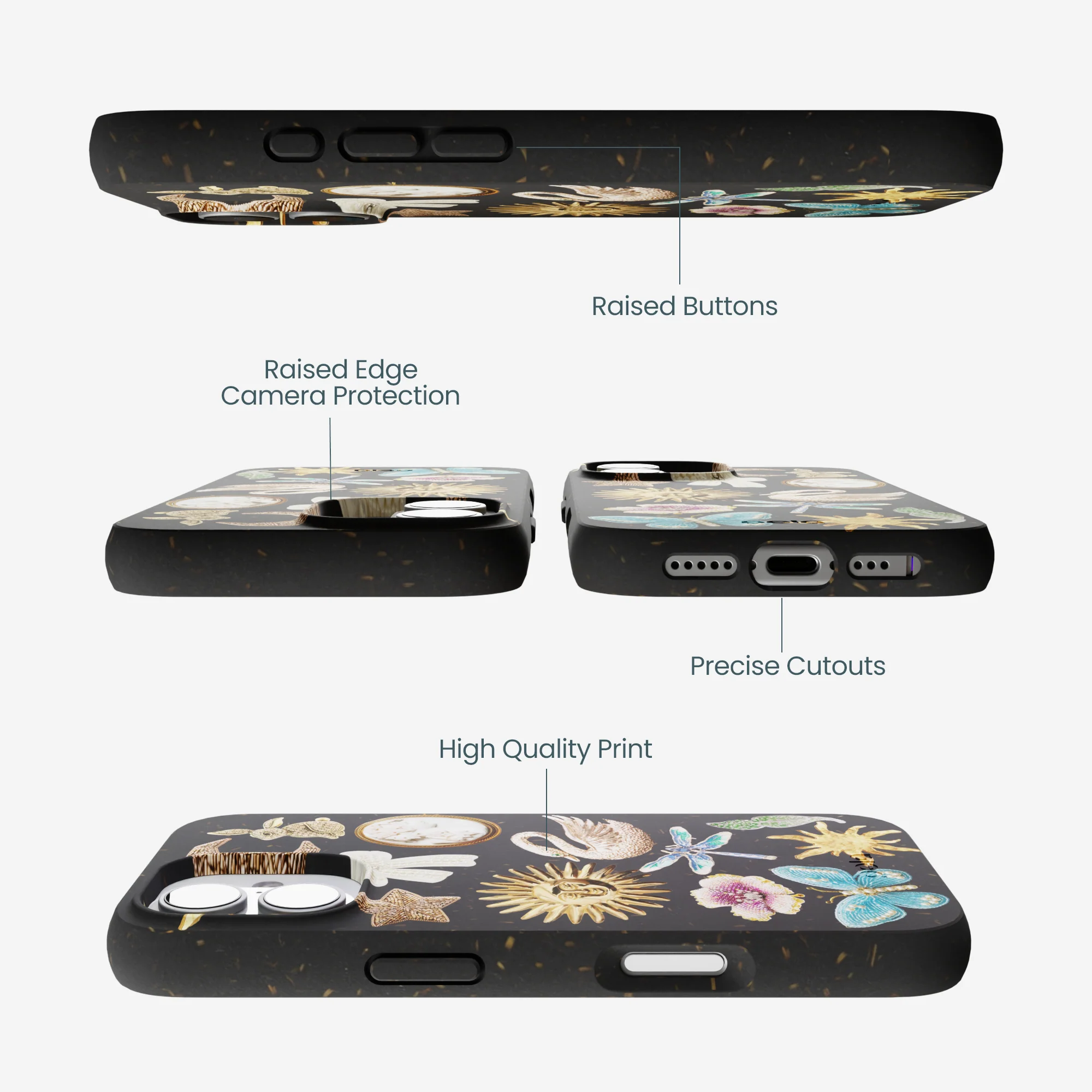 Black Heirloom Collage iPhone 17 Case - Image 3