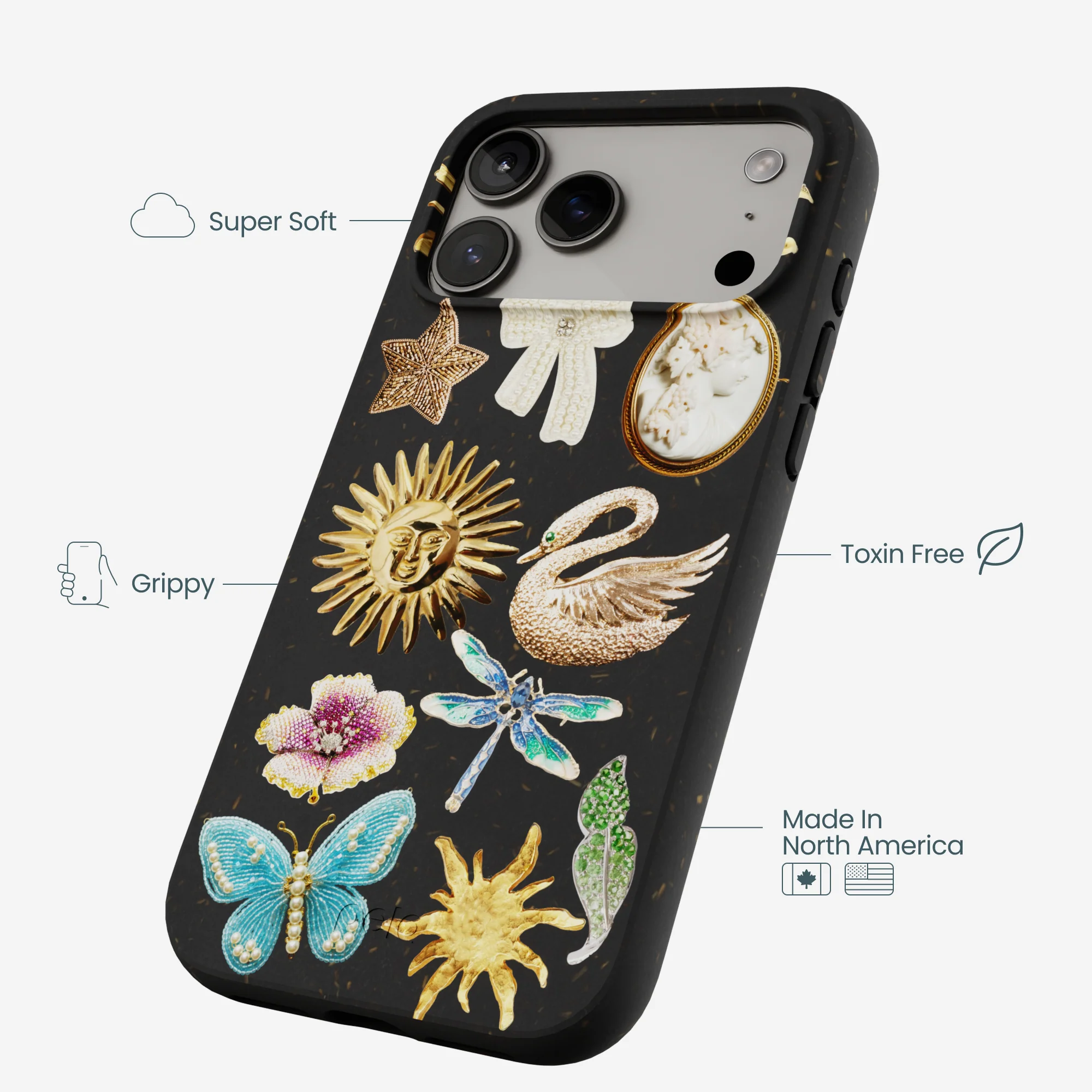 Black Heirloom Collage iPhone 17 Pro Max Case - Image 3