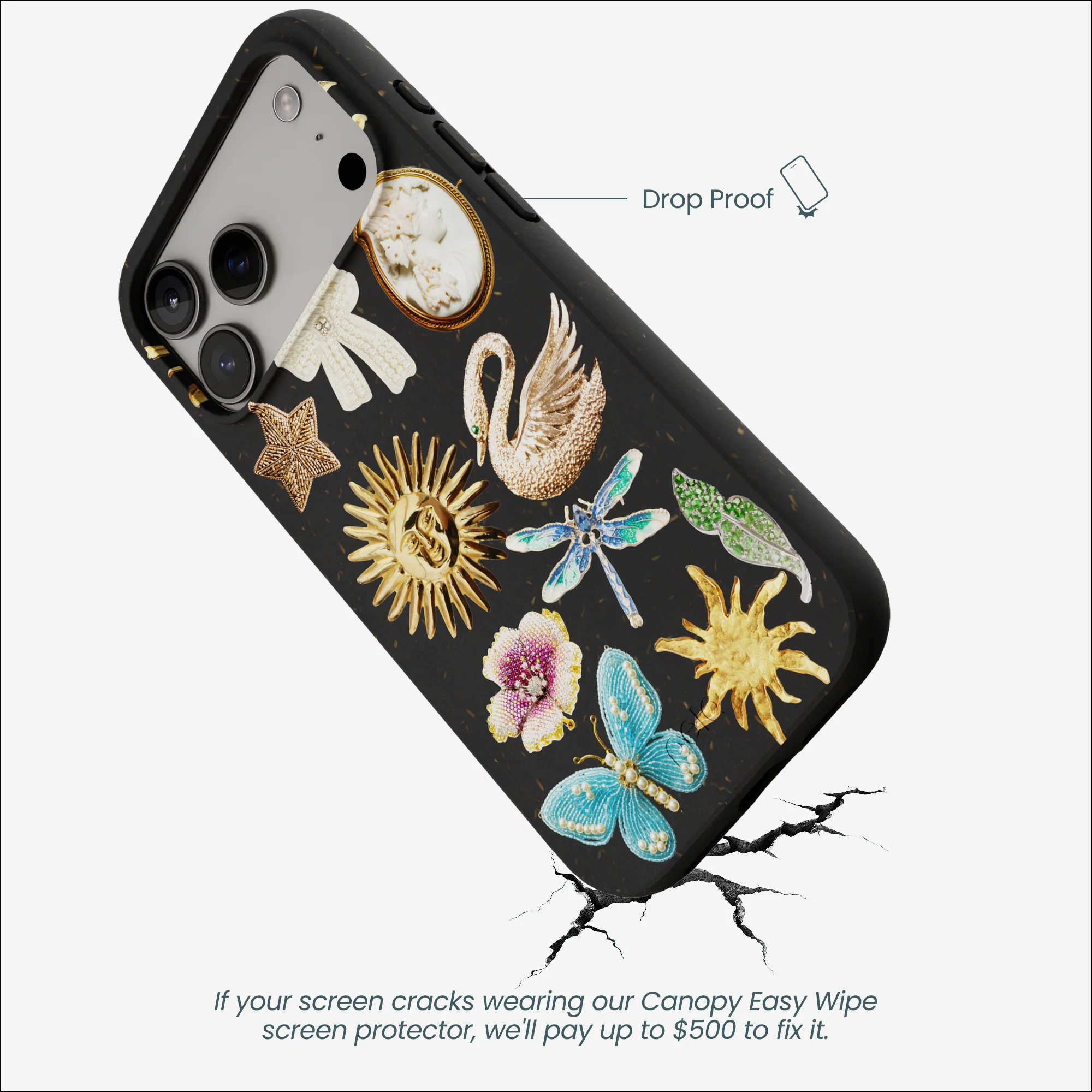 Black Heirloom Collage iPhone 17 Pro Max Case - Image 4