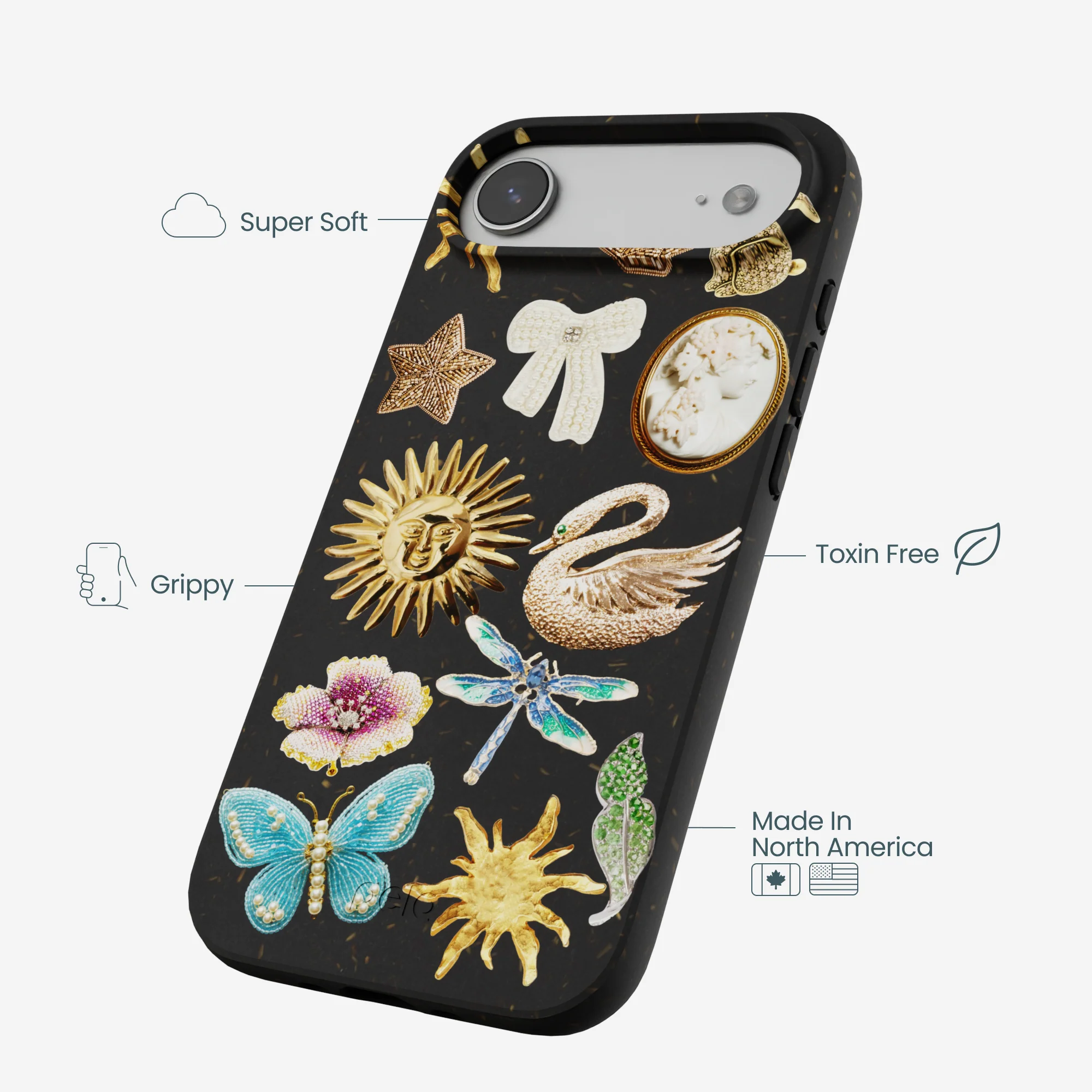 Black Heirloom Collage iPhone Air Case - Image 3