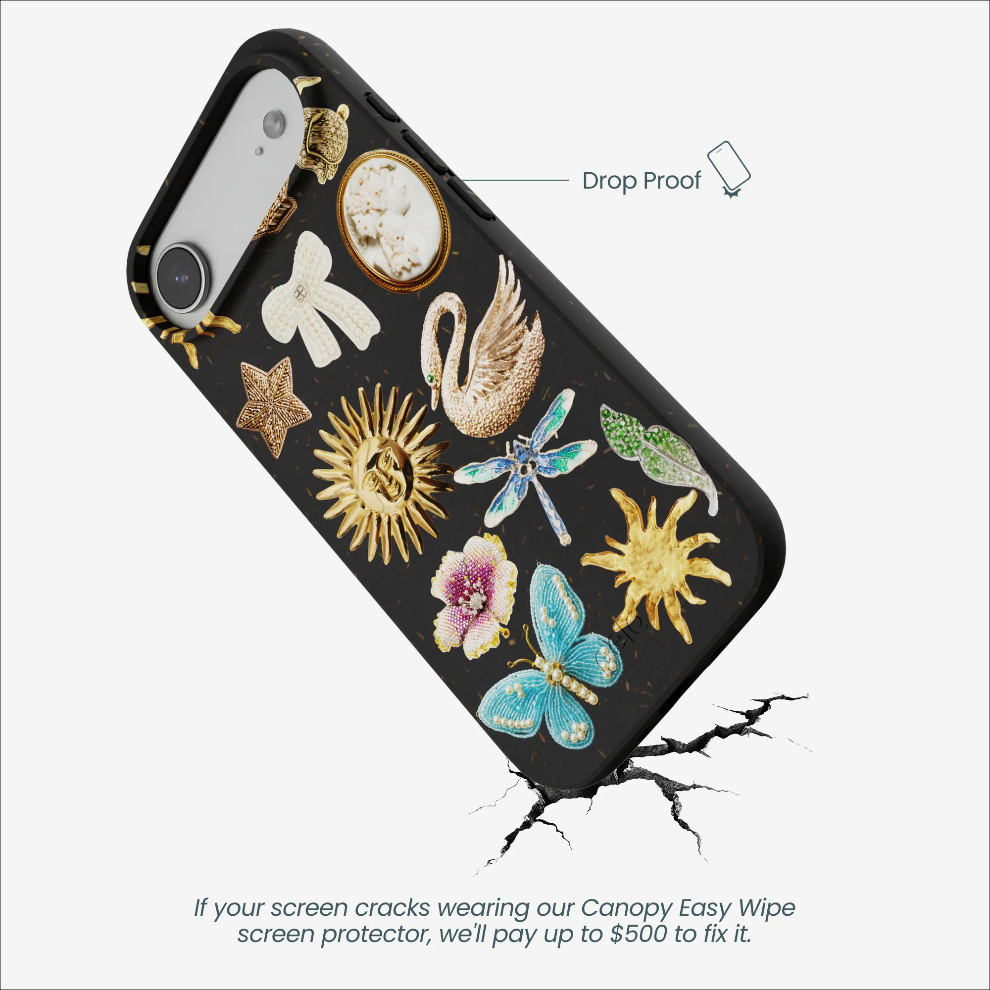 Black Heirloom Collage iPhone Air Case - Image 4