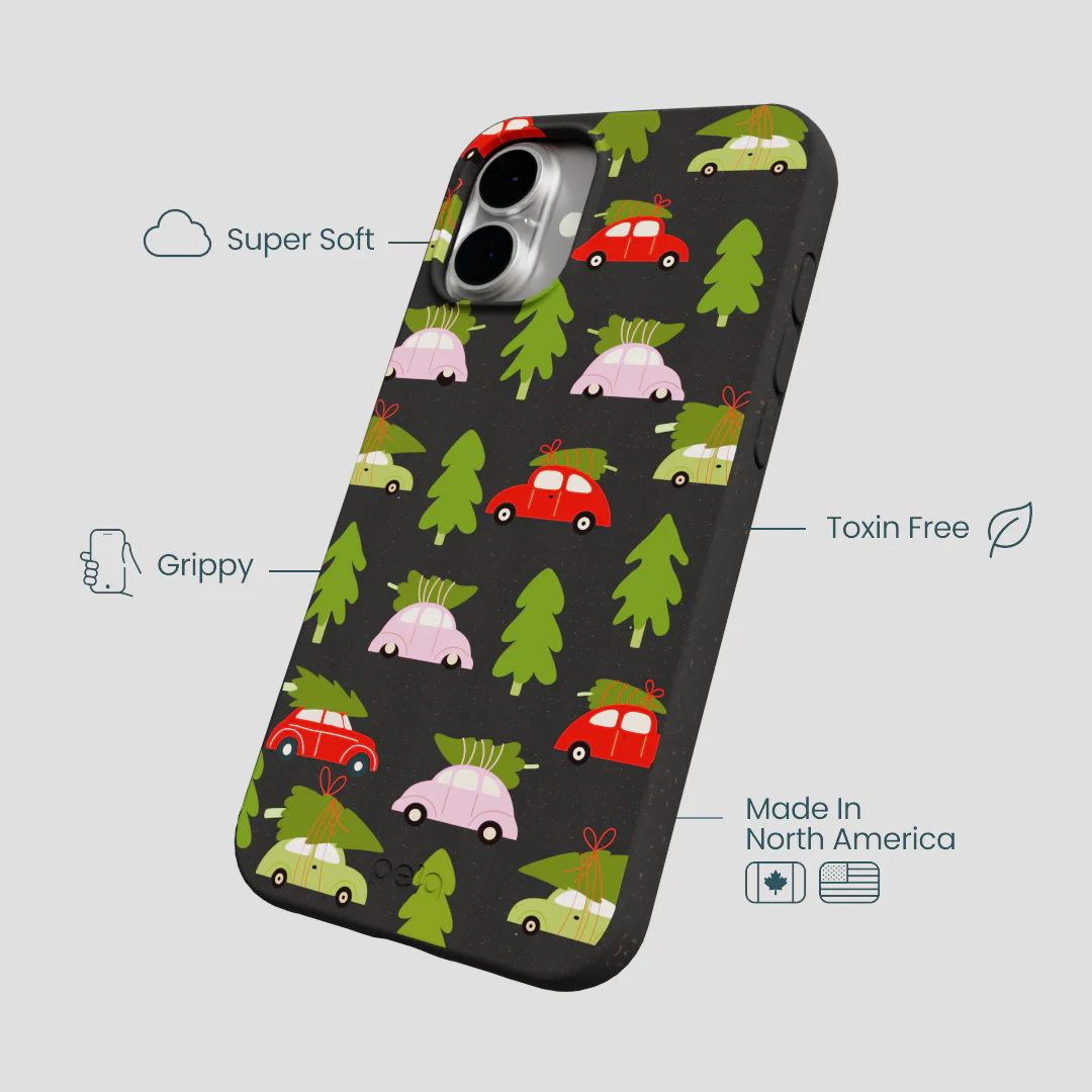 Black Holiday Caravan iPhone 16 Plus Case - Image 4