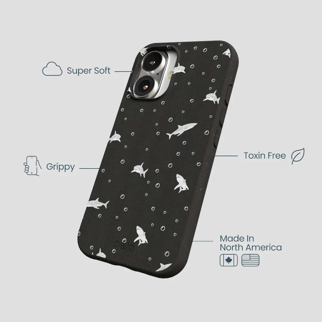 Black Lil Sharks iPhone 16 Case - Image 4