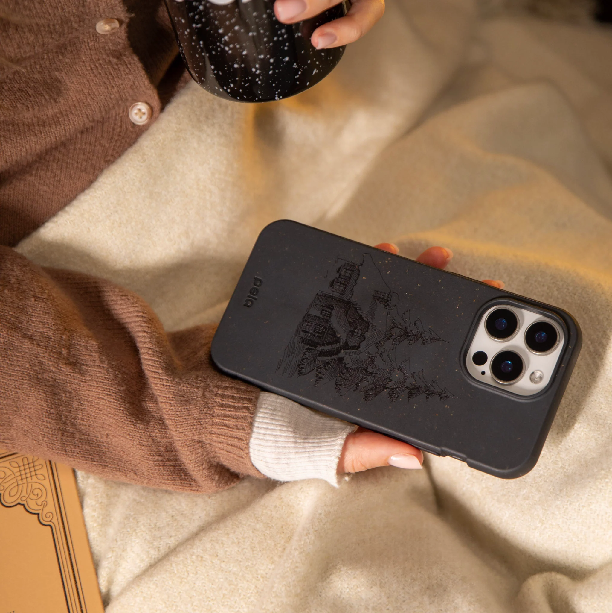 Black Lone Cabin iPhone 13 Case - Image 5