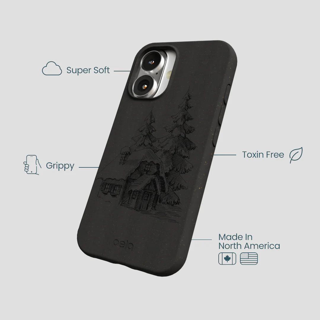 Black Lone Cabin iPhone 16 Case - Image 4