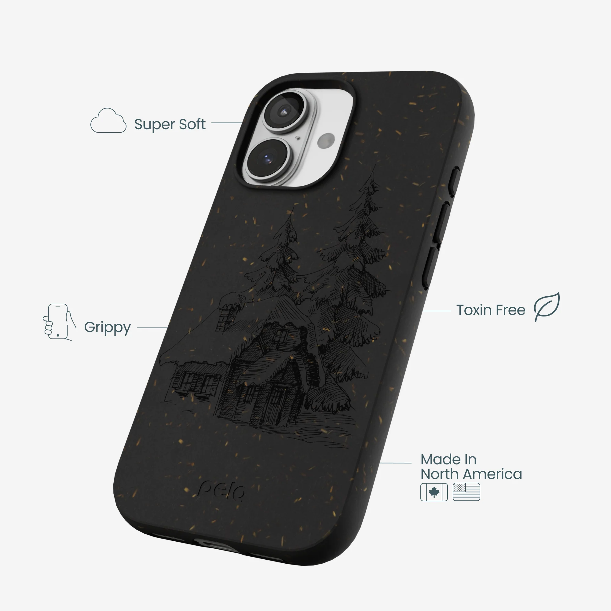 Black Lone Cabin iPhone 17 Case - Image 4
