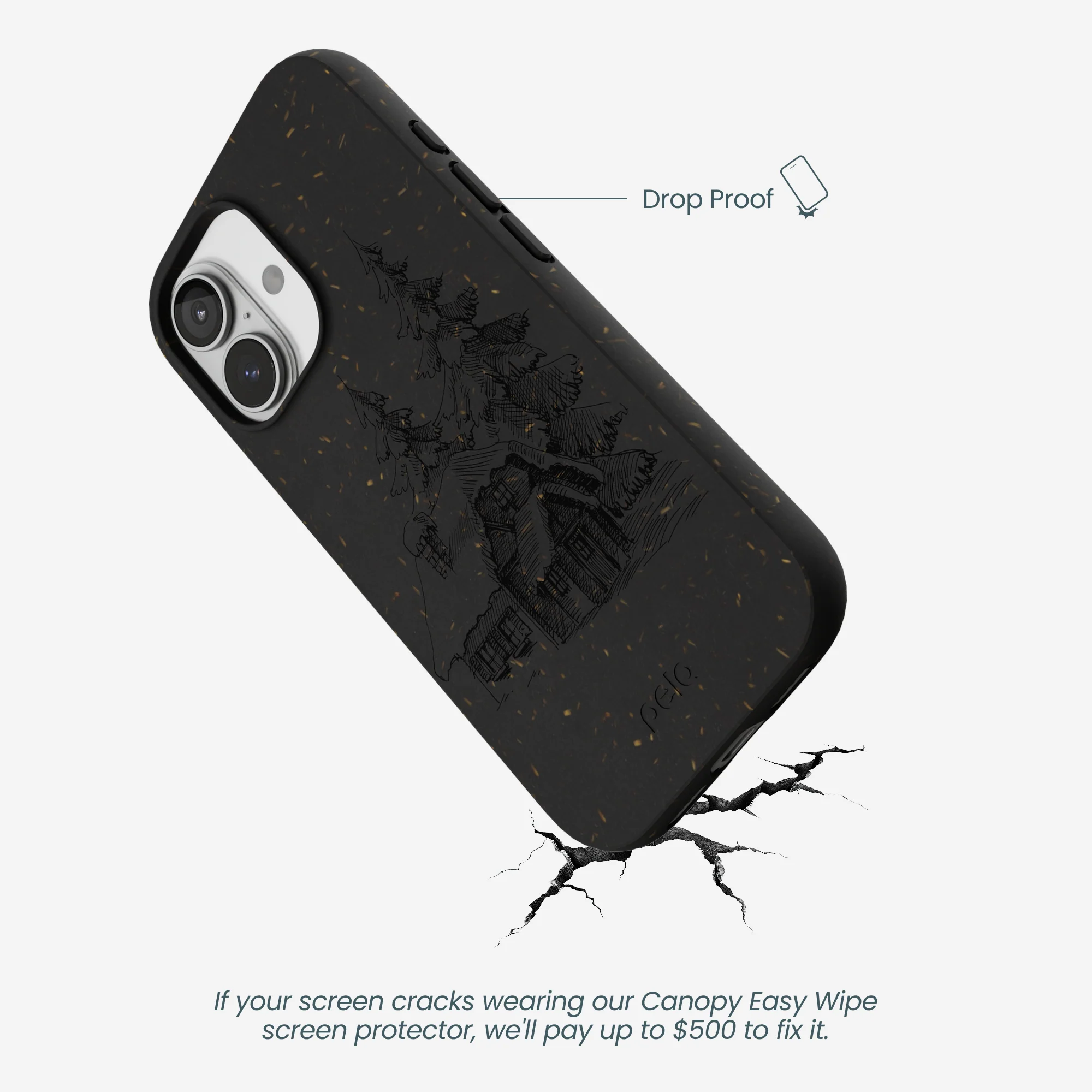Black Lone Cabin iPhone 17 Case - Image 5