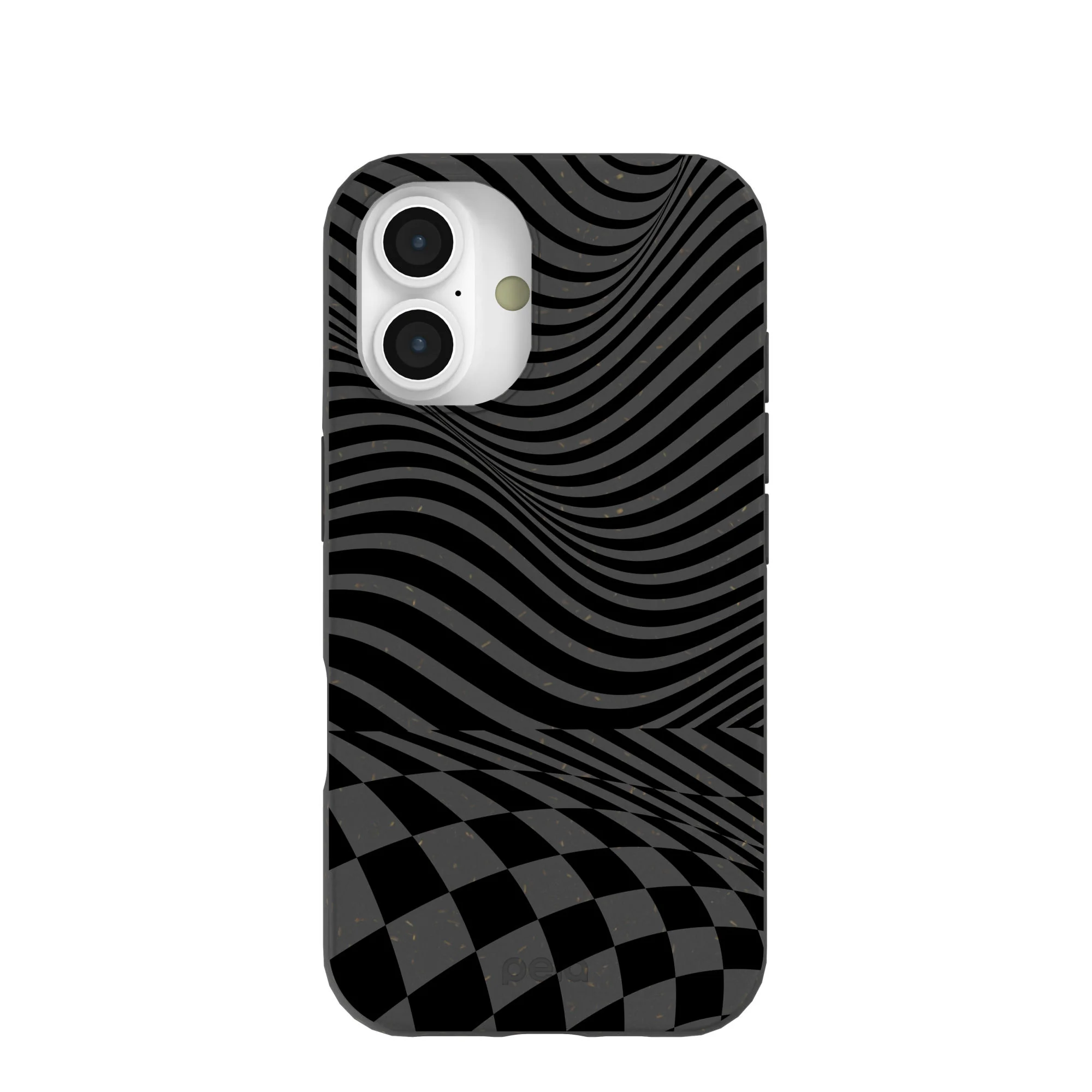 Black Melted Checkers iPhone 16 Case