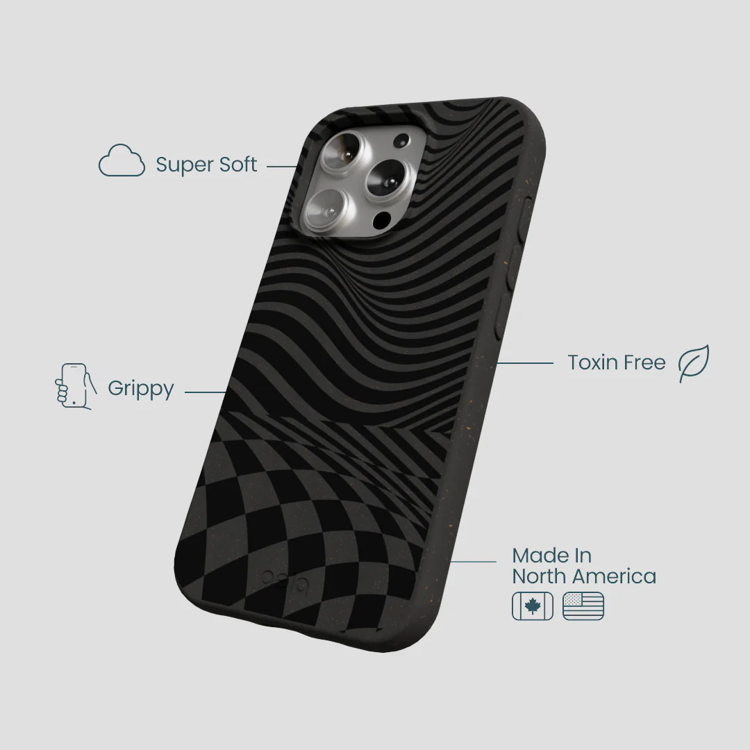 Black Melted Checkers iPhone 16 Pro Case - Image 4