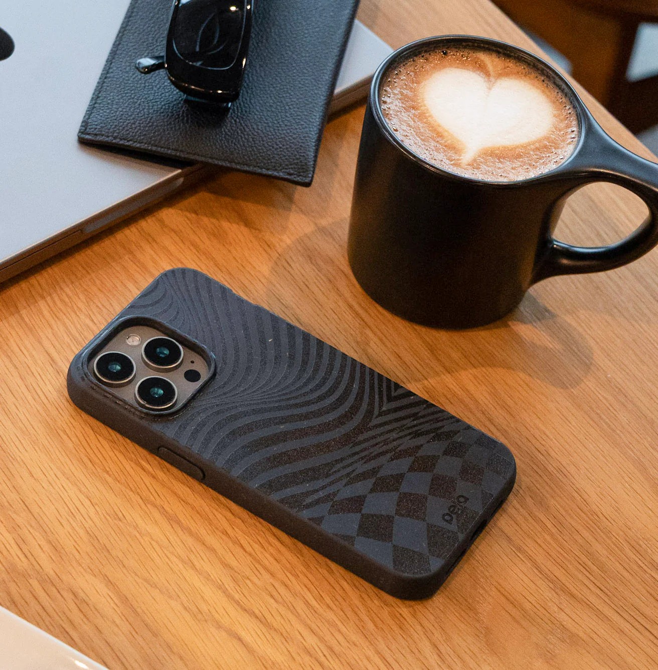 Black Melted Checkers iPhone 17 Case - Image 2