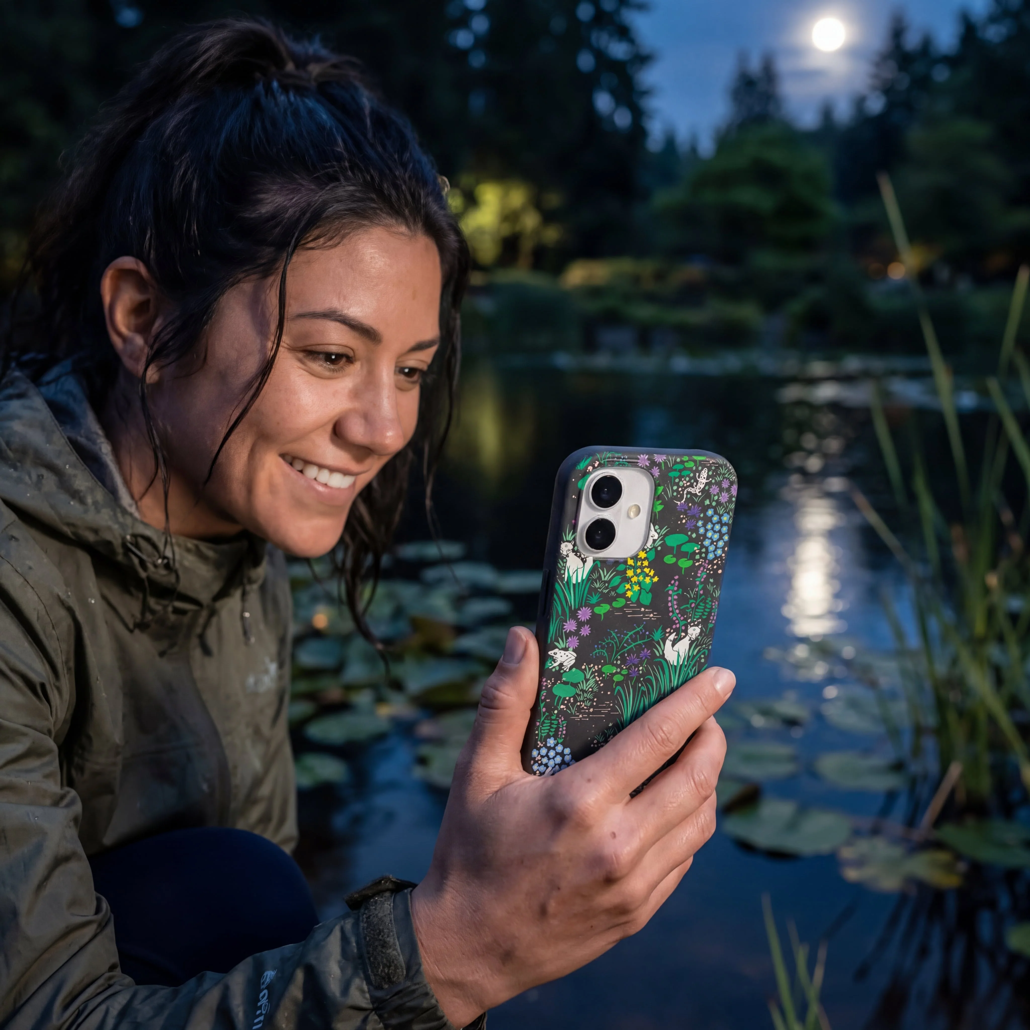 Black Midnight Pond iPhone 17 Case - Image 2