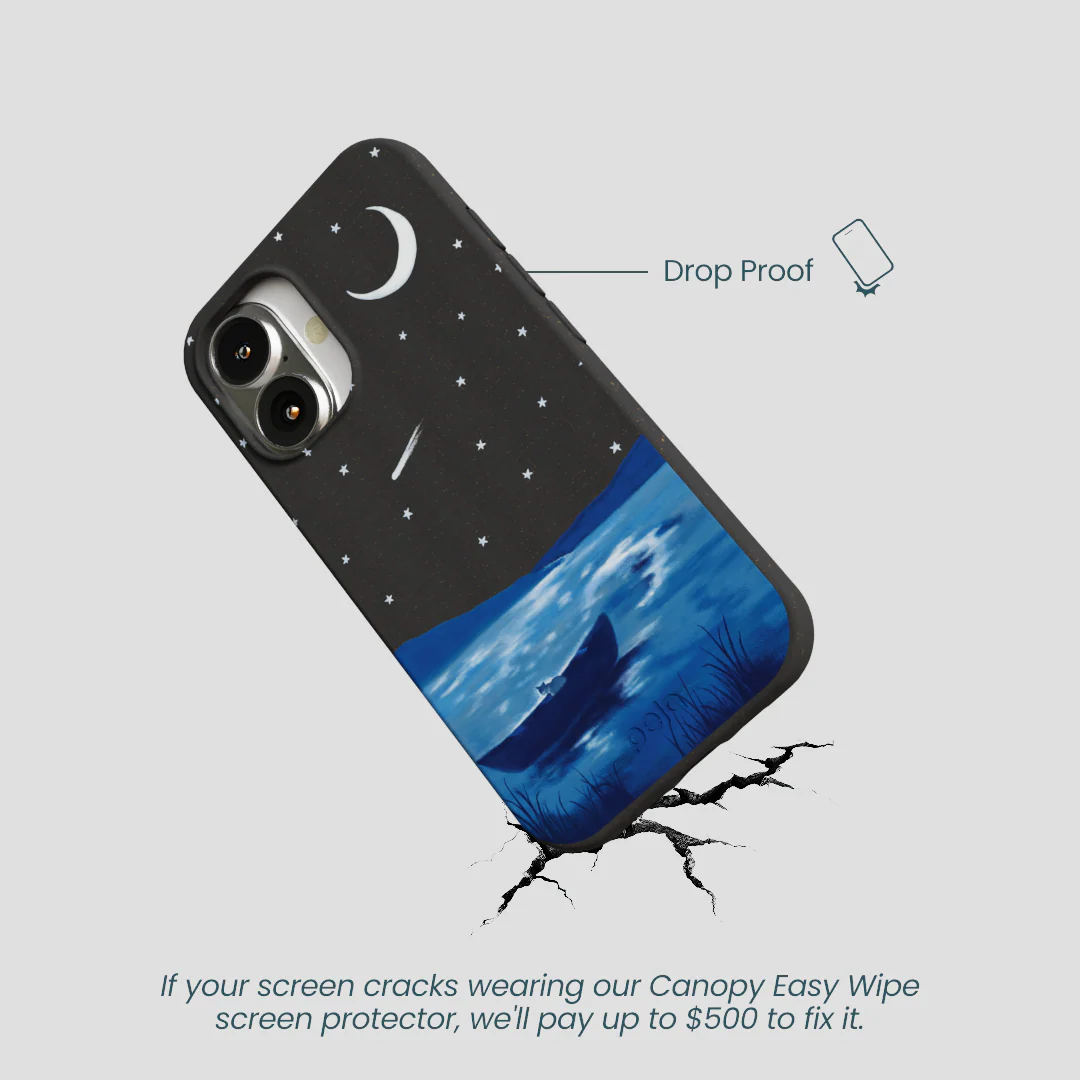 Black Moonlight Lake iPhone 16 Case - Image 5