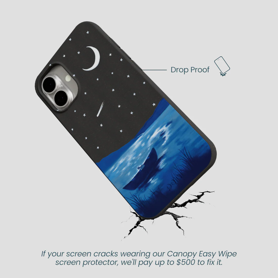Black Moonlight Lake iPhone 16 Plus Case - Image 5