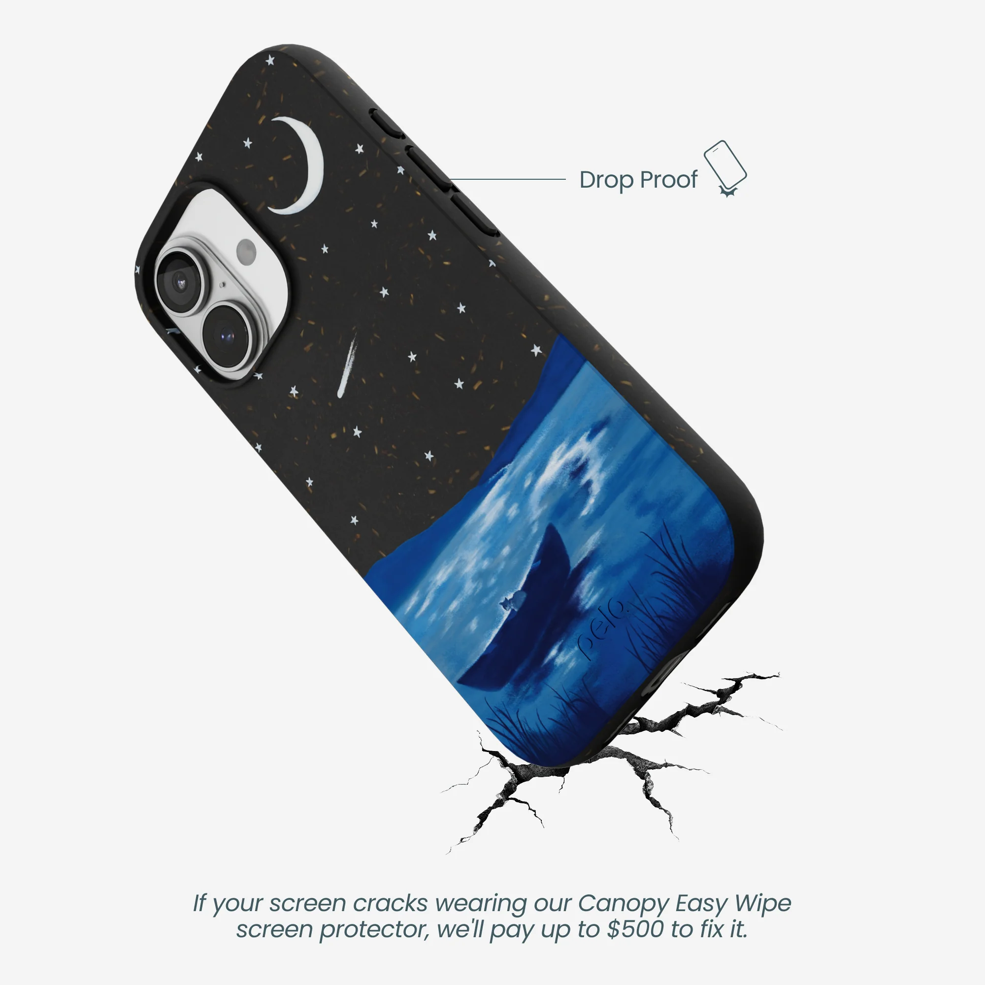 Black Moonlight Lake iPhone 17 Case - Image 5