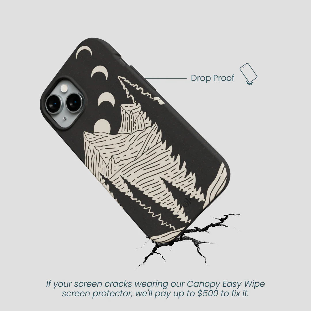 Black Moonlight Peaks iPhone 14 Case - Image 5