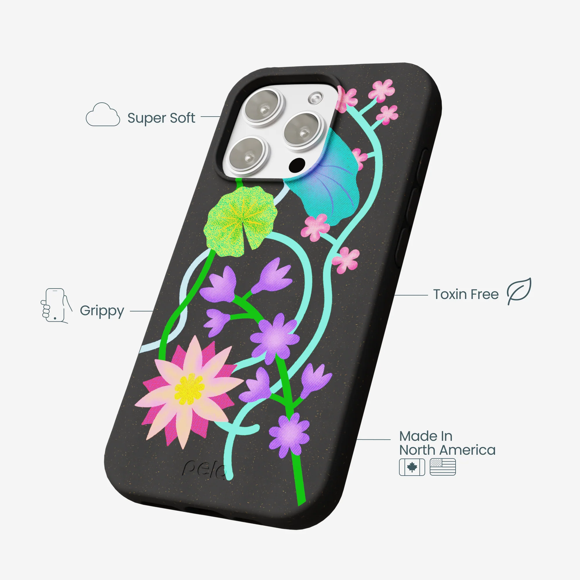 Black Neon Garden iPhone 16 Pro Max Case - Image 4