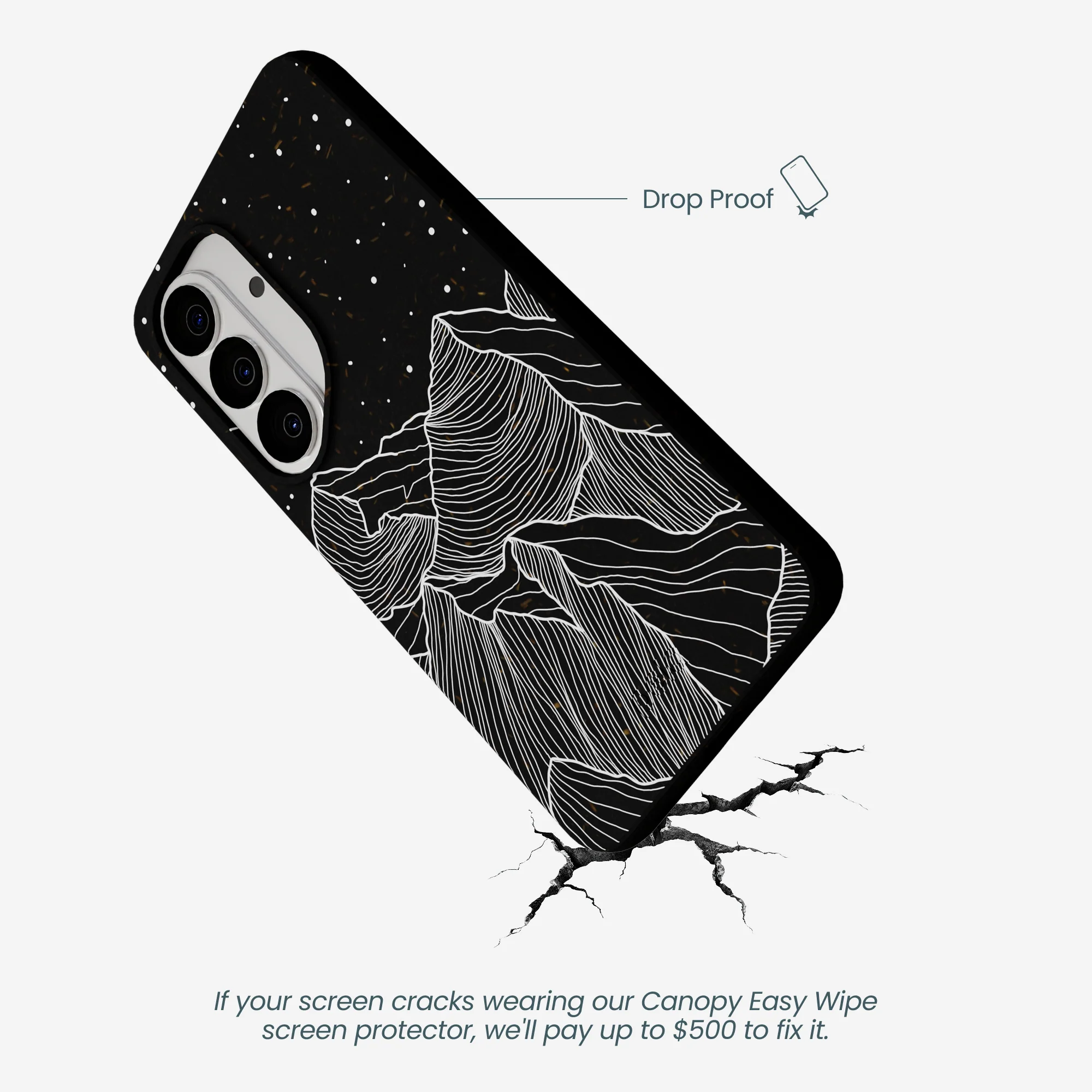 Black Night Panorama Samsung Galaxy S26 Case - Image 4