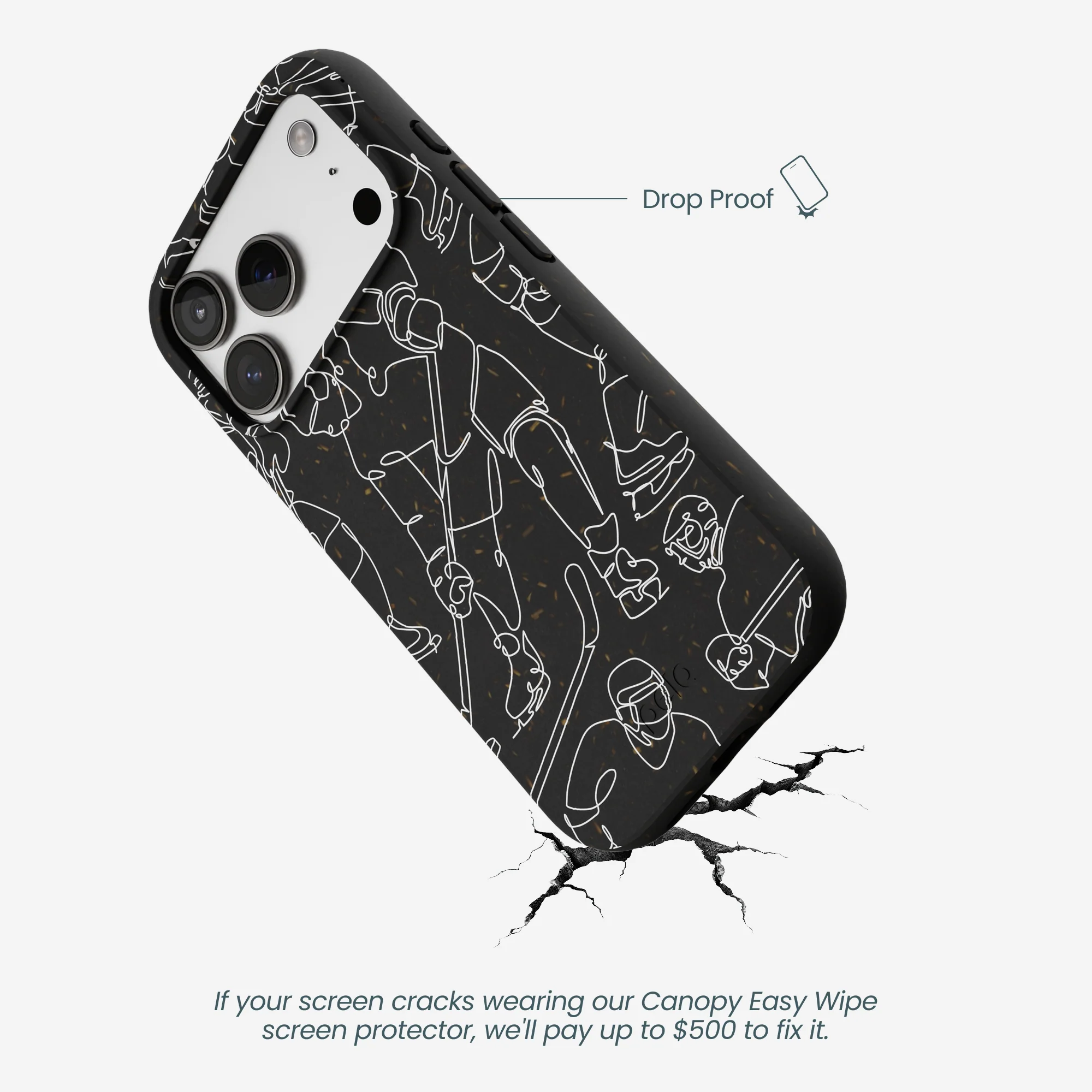 Black Play Sketch iPhone 17 Pro Case - Image 5