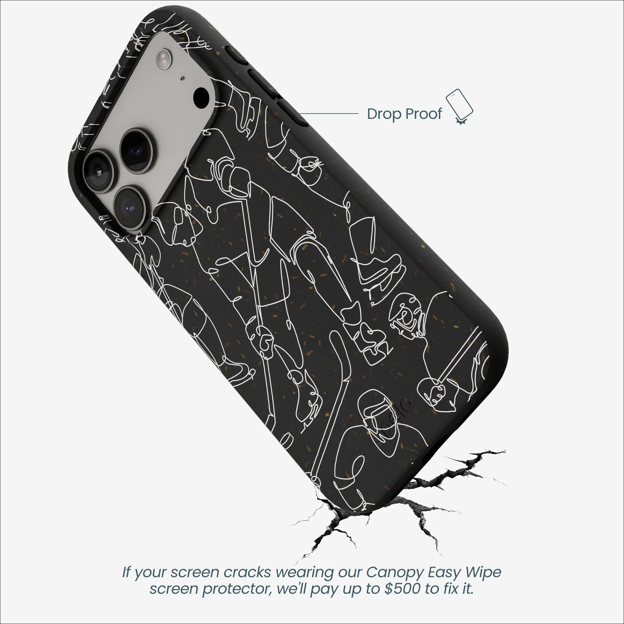 Black Play Sketch iPhone 17 Pro Max Case - Image 4