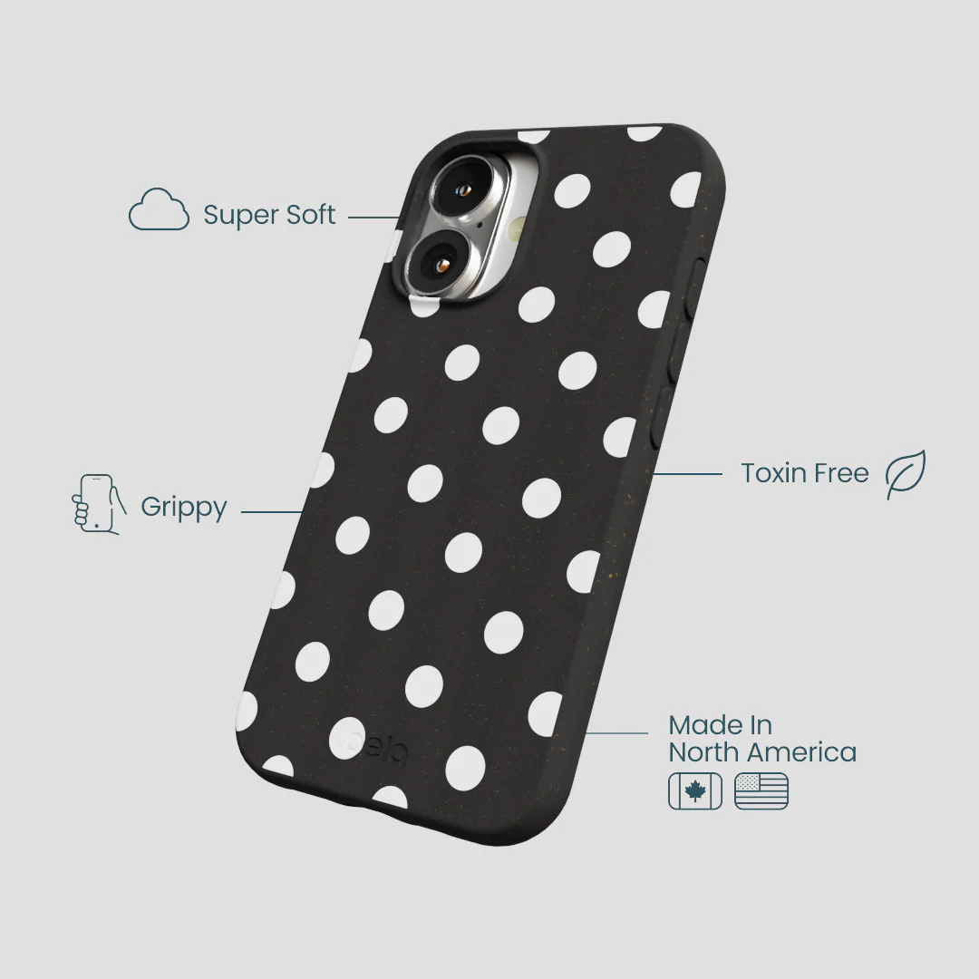 Black Polka Confetti iPhone 16 Case - Image 4