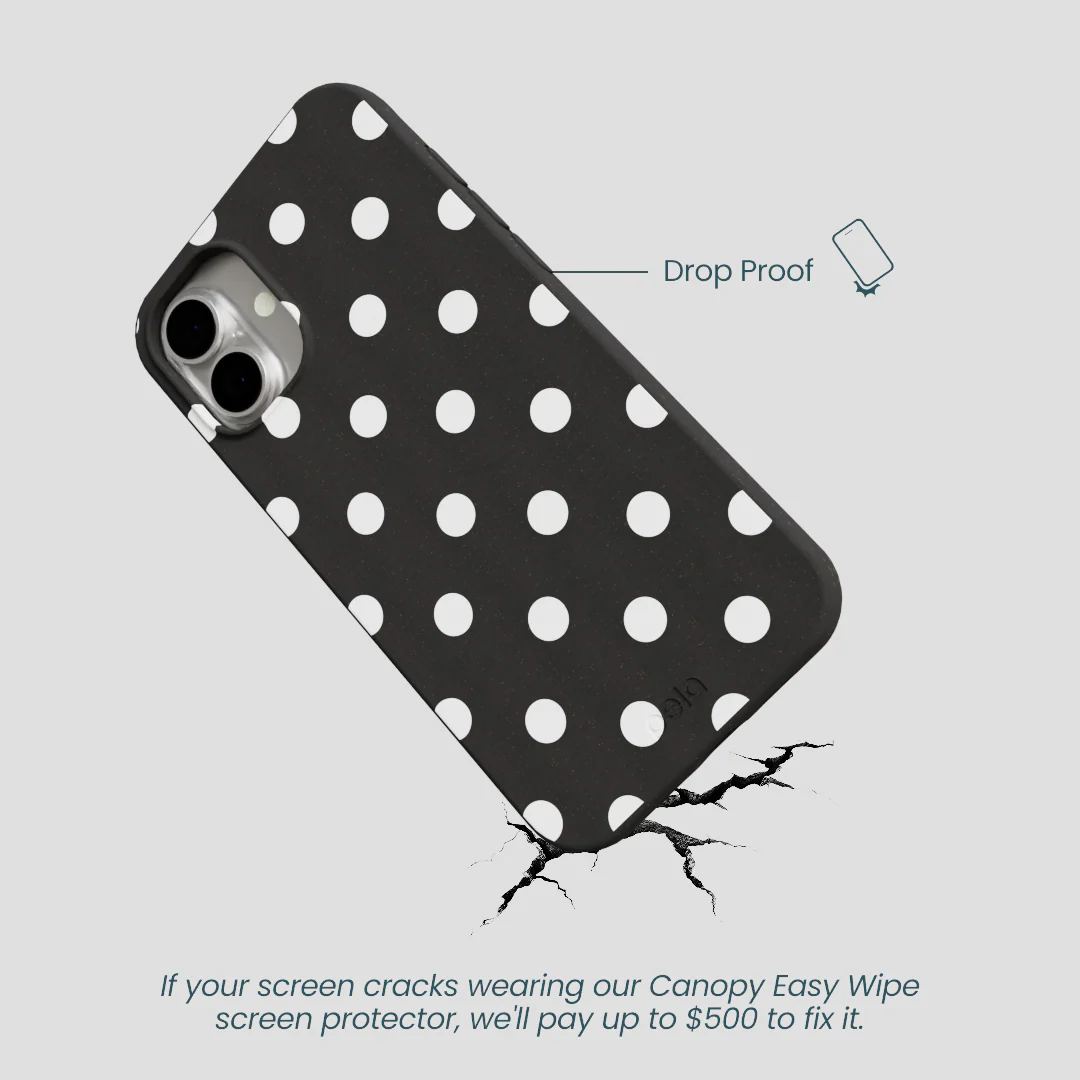 Black Polka Confetti iPhone 16 Plus Case - Image 5