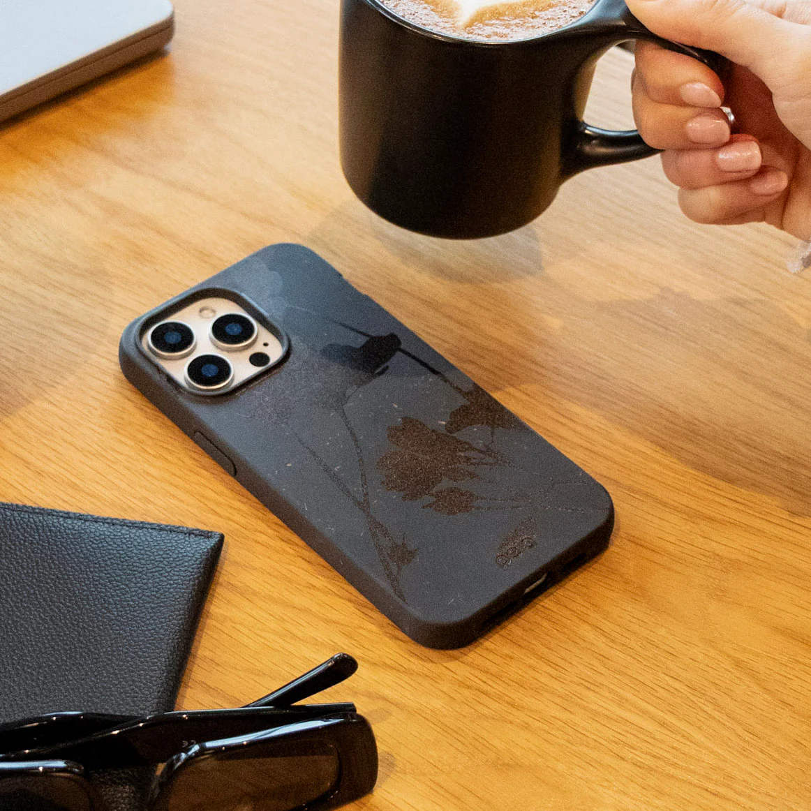 Black Shadow Petals Google Pixel 10 Pro XL Case - Image 2