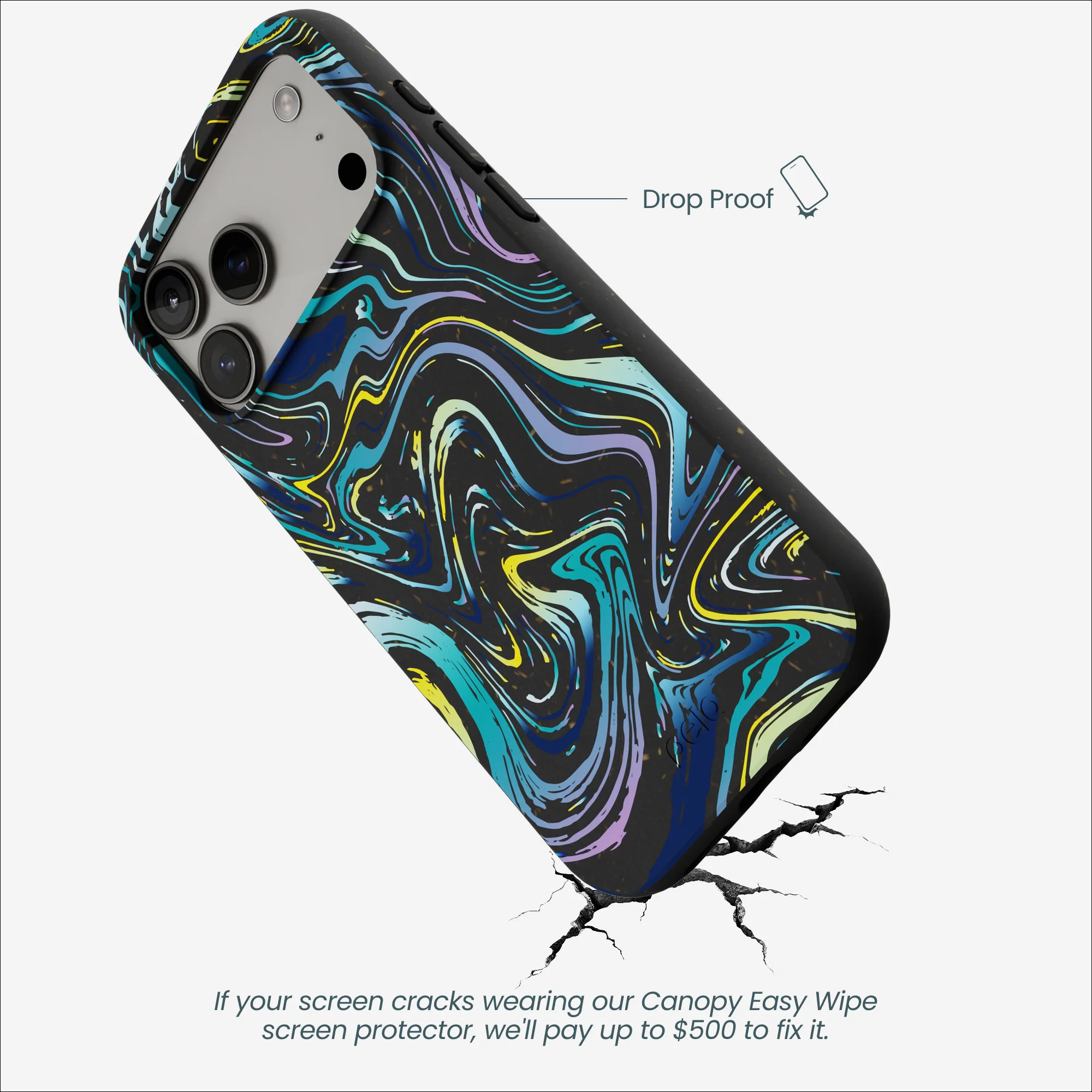 Black Space Waves iPhone 17 Pro Max Case - Image 4