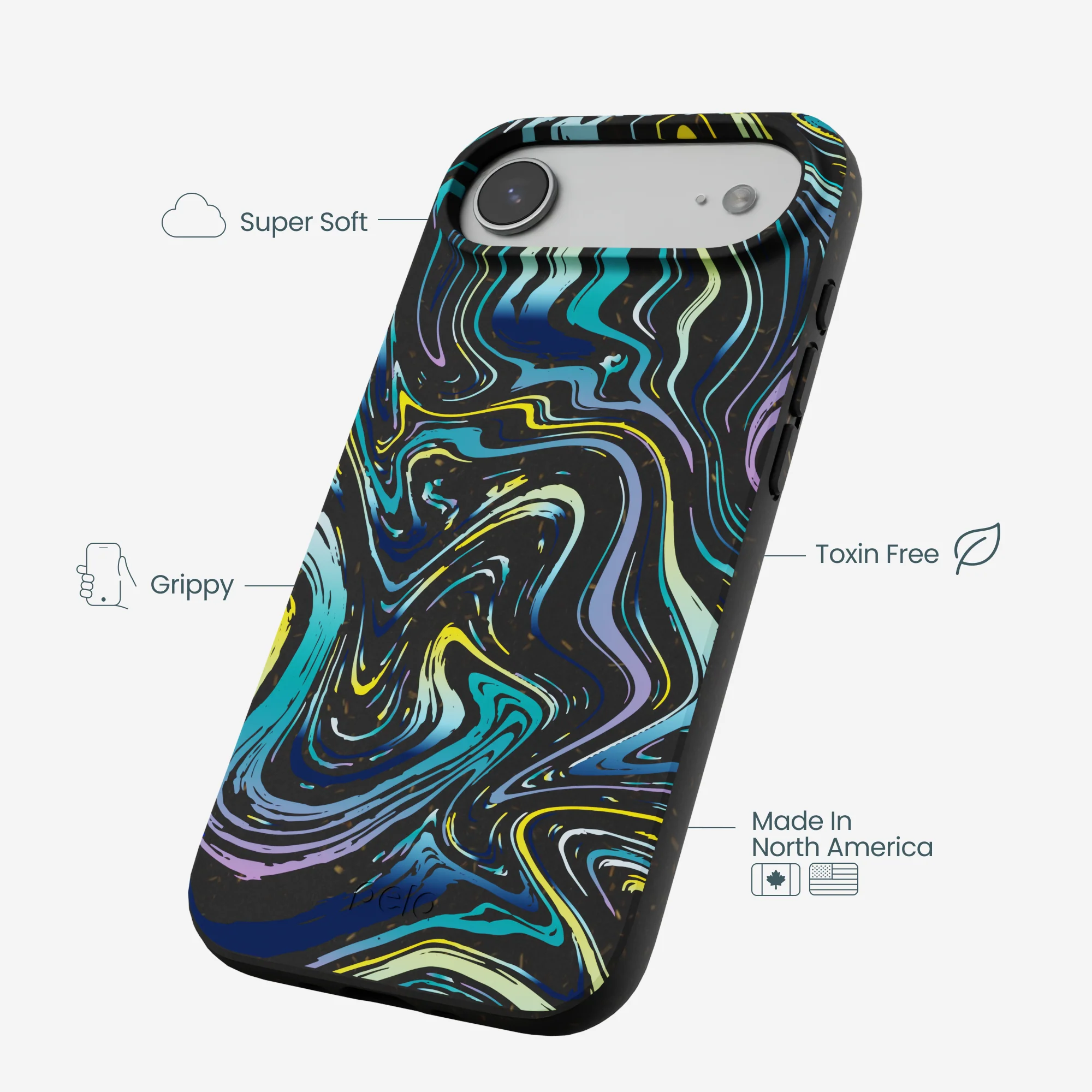 Black Space Waves iPhone Air Case - Image 3