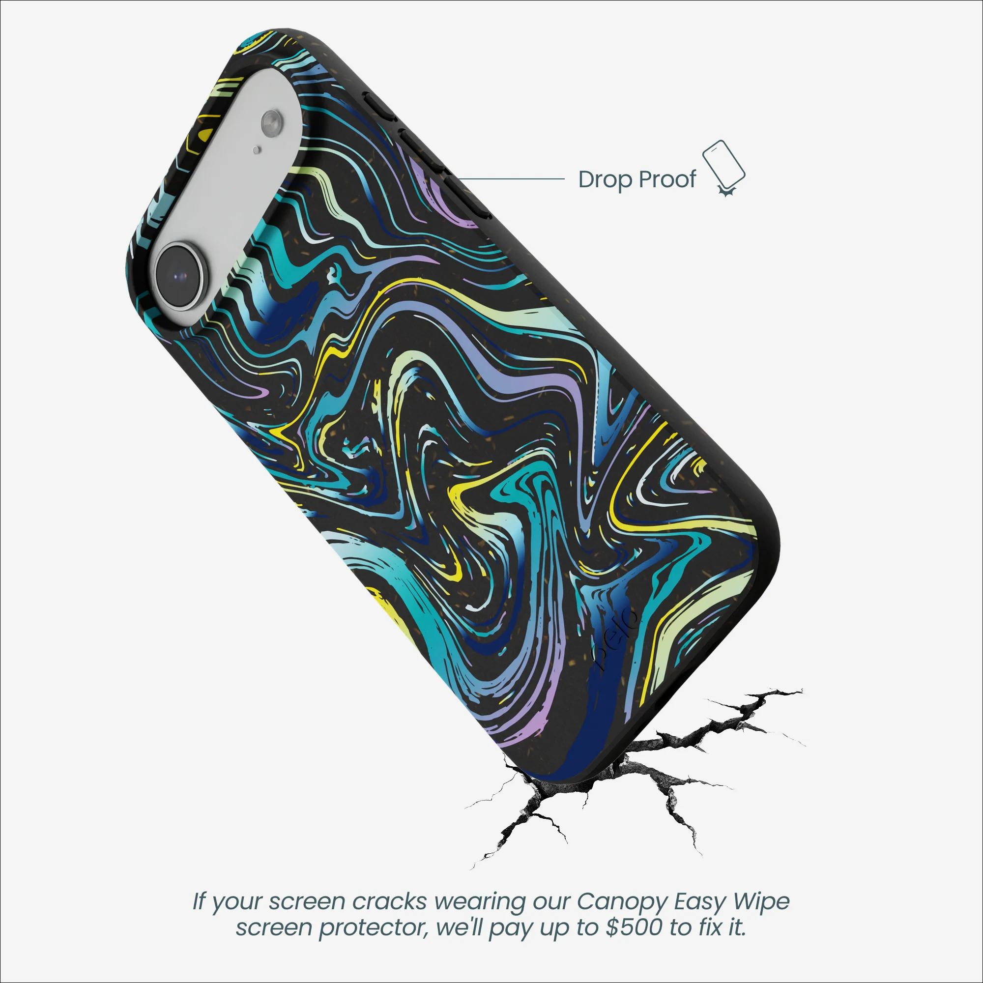 Black Space Waves iPhone Air Case - Image 4