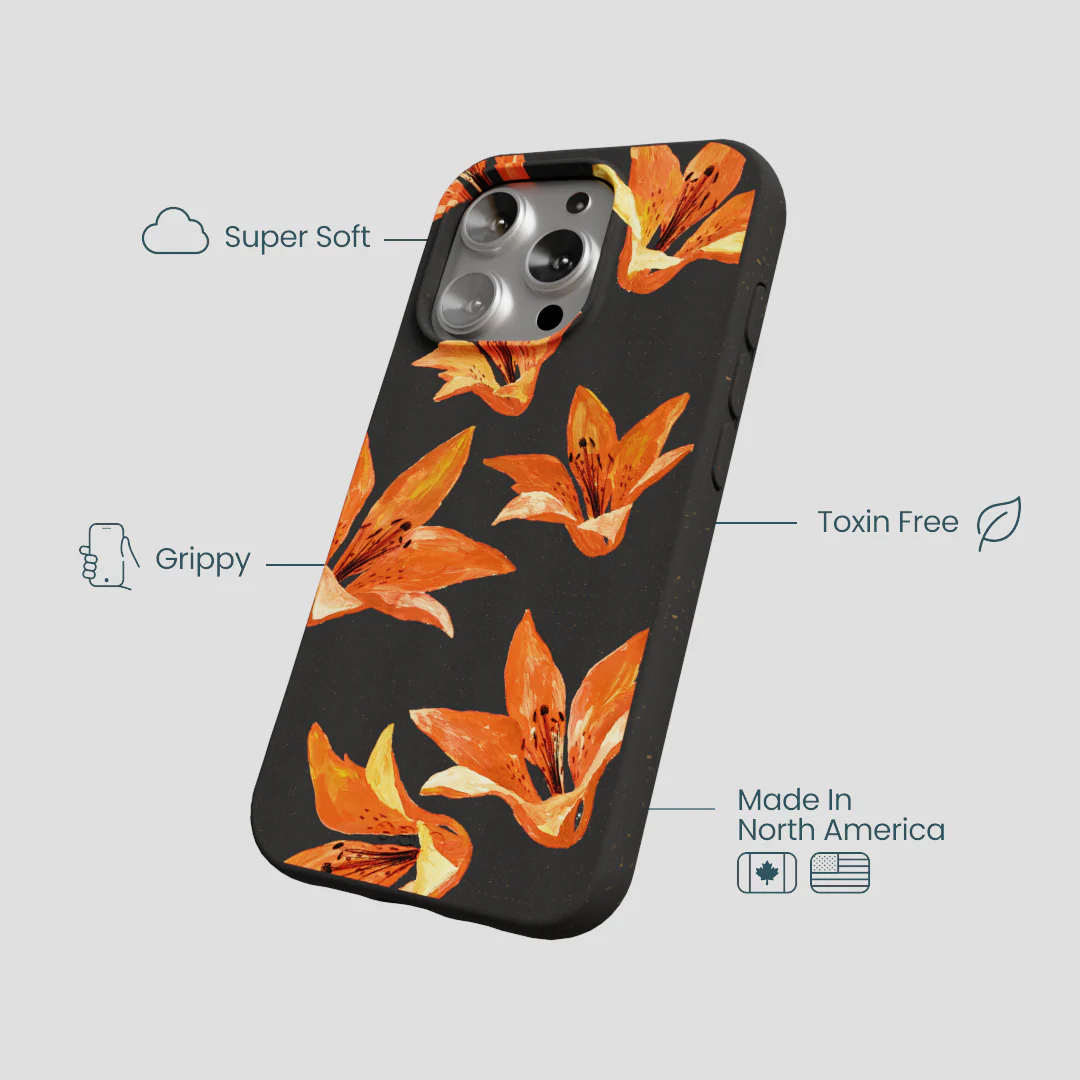 Black Tiger Lily iPhone 16 Pro Case - Image 4