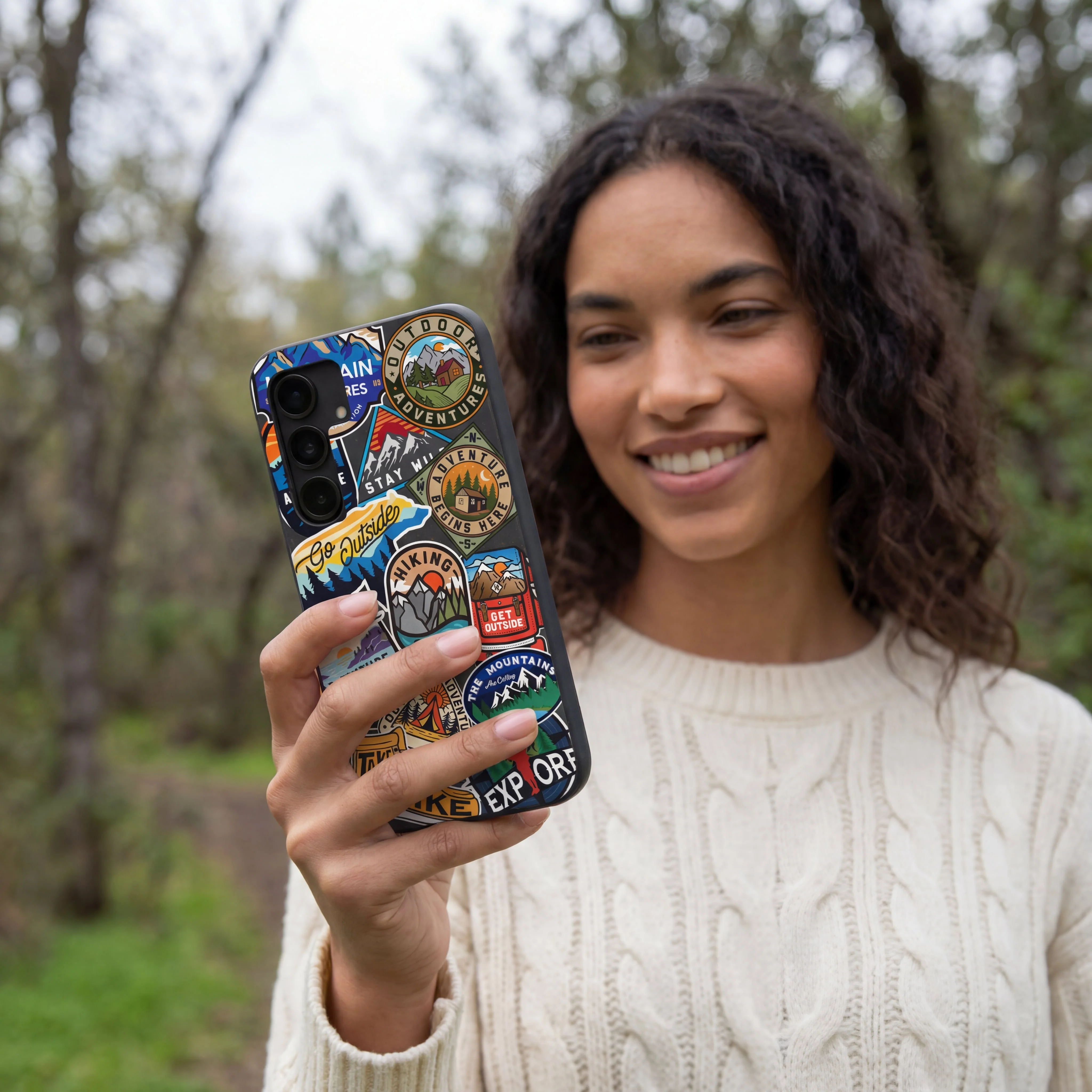 Black Trail Stickers Samsung Galaxy S25 Case - Image 2