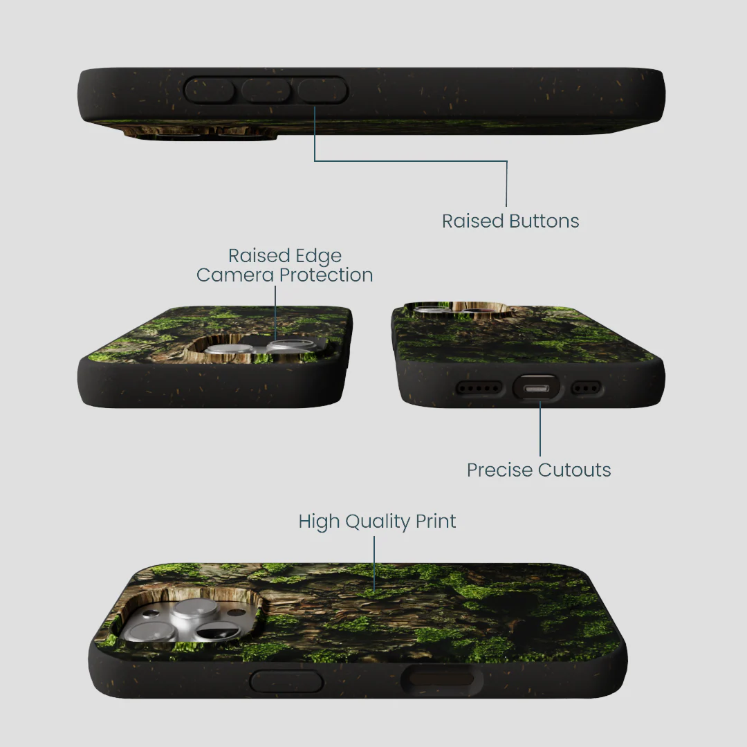Black Tree Bark iPhone 16 Pro Case - Image 3