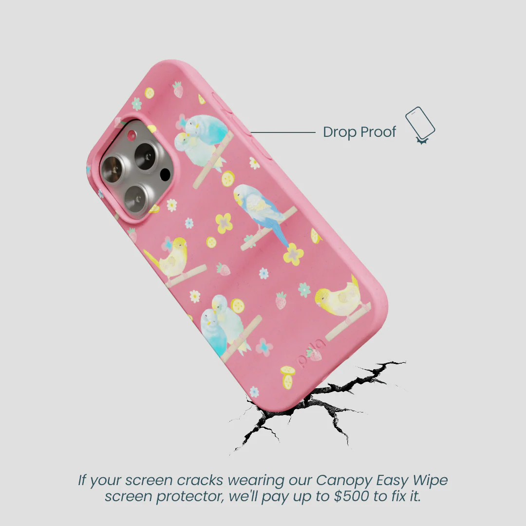 Bubblegum Pink Budgie Daydream iPhone 16 Pro Case - Image 5